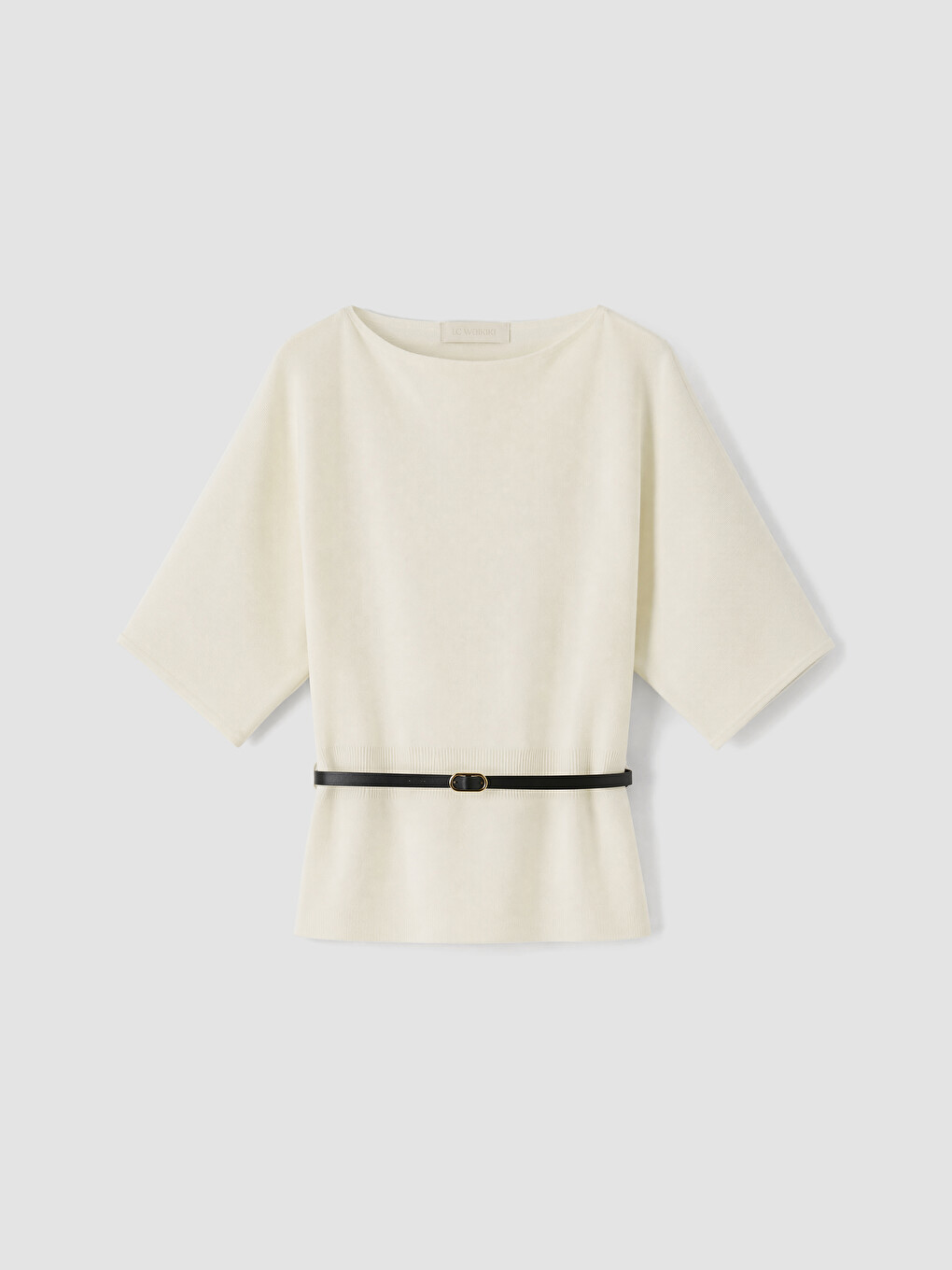 Slash Neck Short Sleeved Women's Knitwear Sweater-4