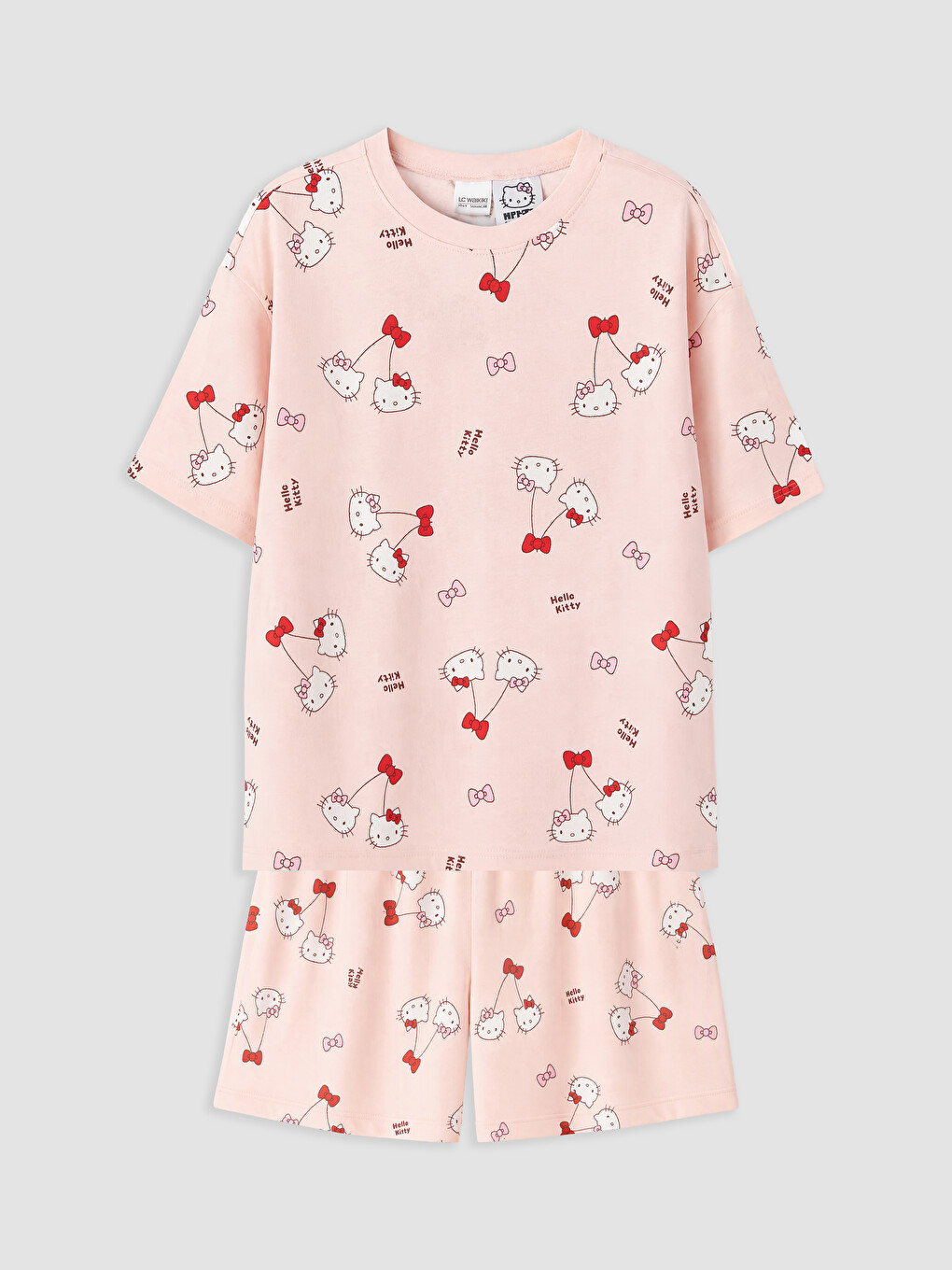 Hello Kitty Licensed Crew Neck Girls' Pyjamas Set