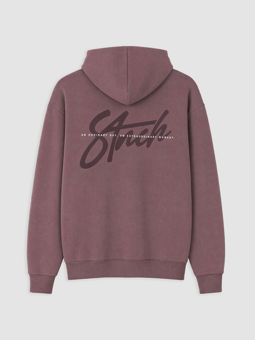 Pembe Nakışlı Erkek Hoodie-1