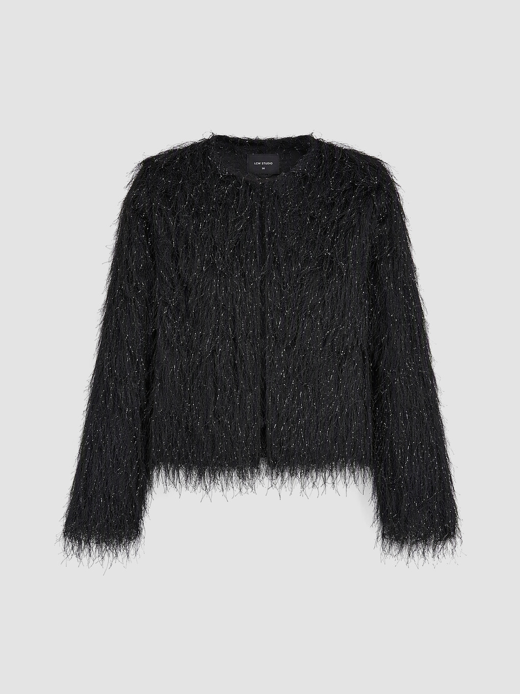 Woman Black Faux Fur Coat