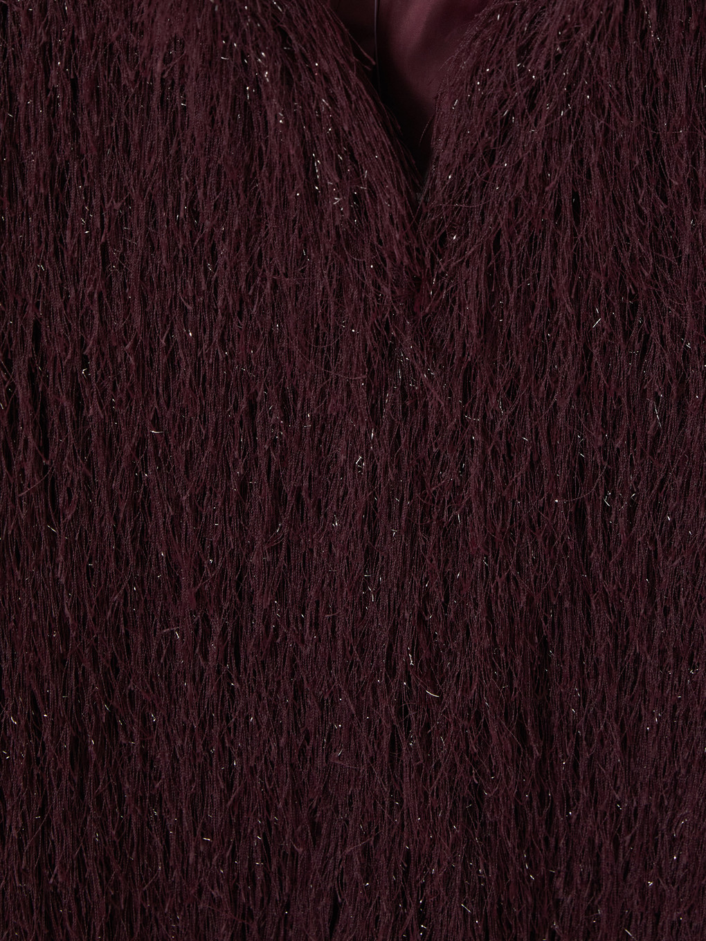 Woman Bordeaux Faux Fur Coat-2