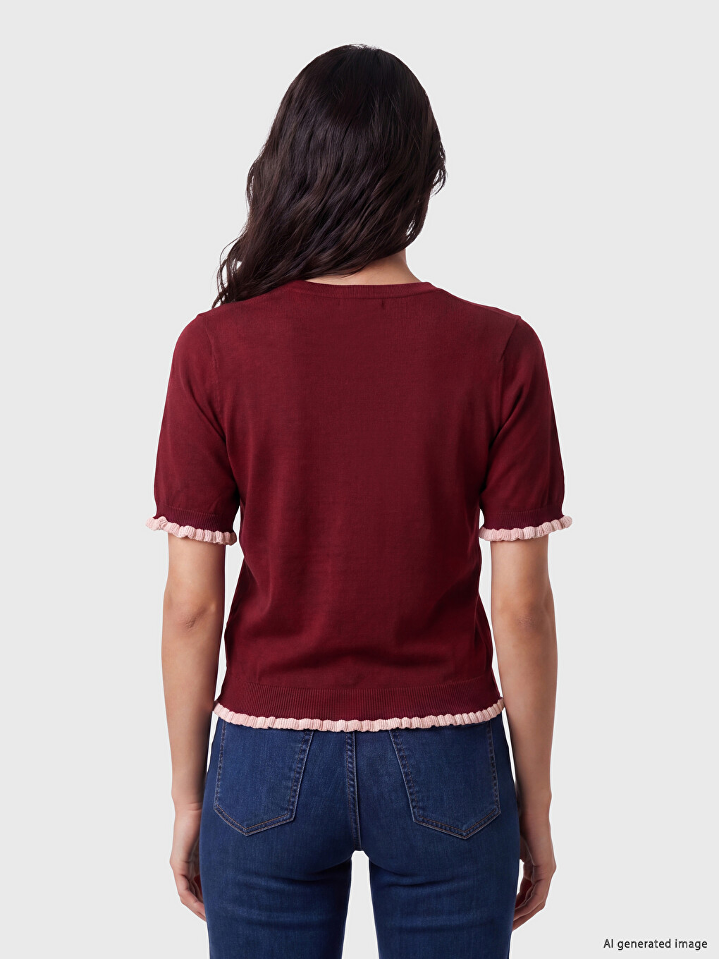 Crew Neck Women's Knitwear Sweater-3