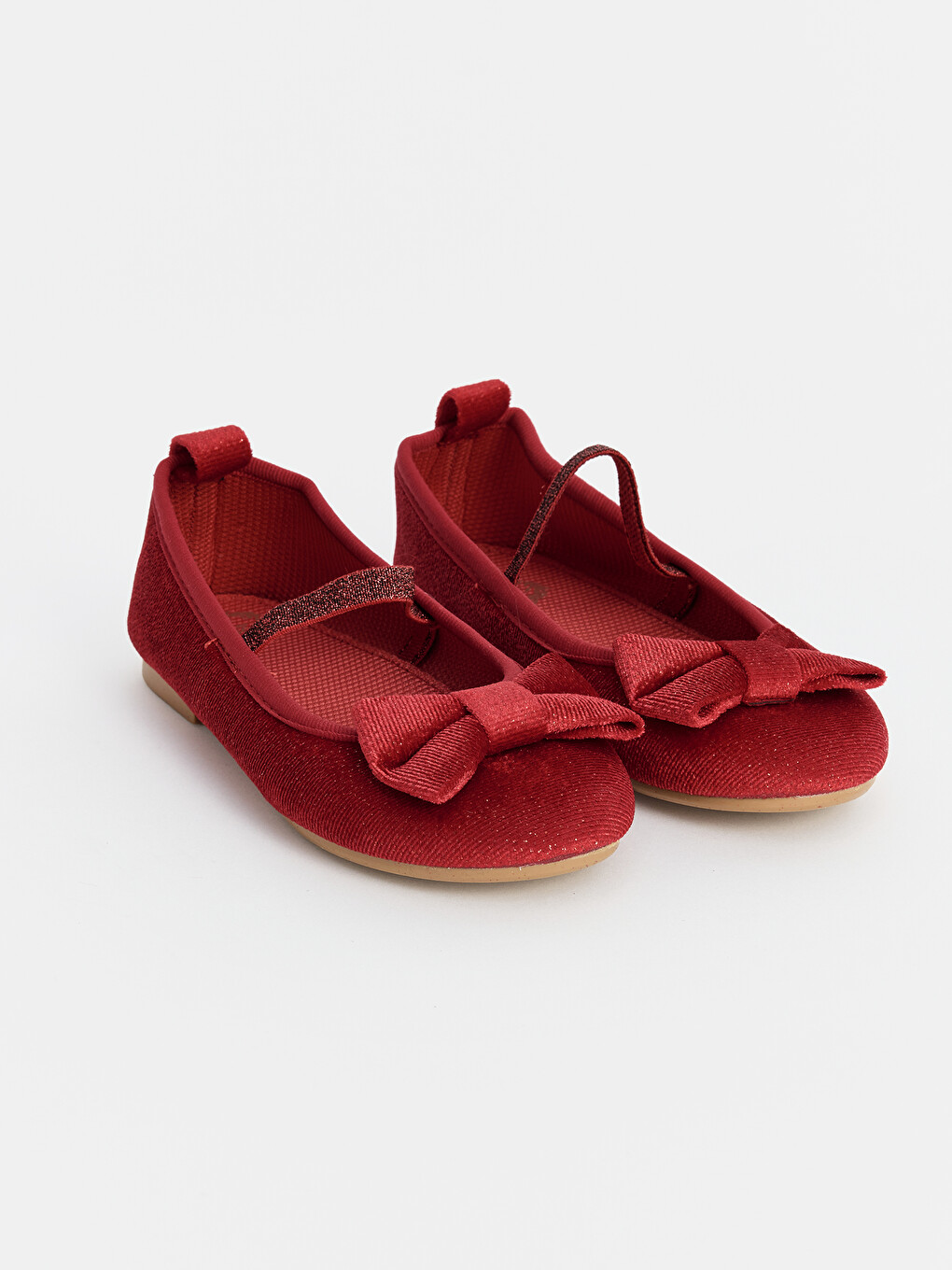Kırmızı Fiyonk Detaylı Kız Çocuk Babet