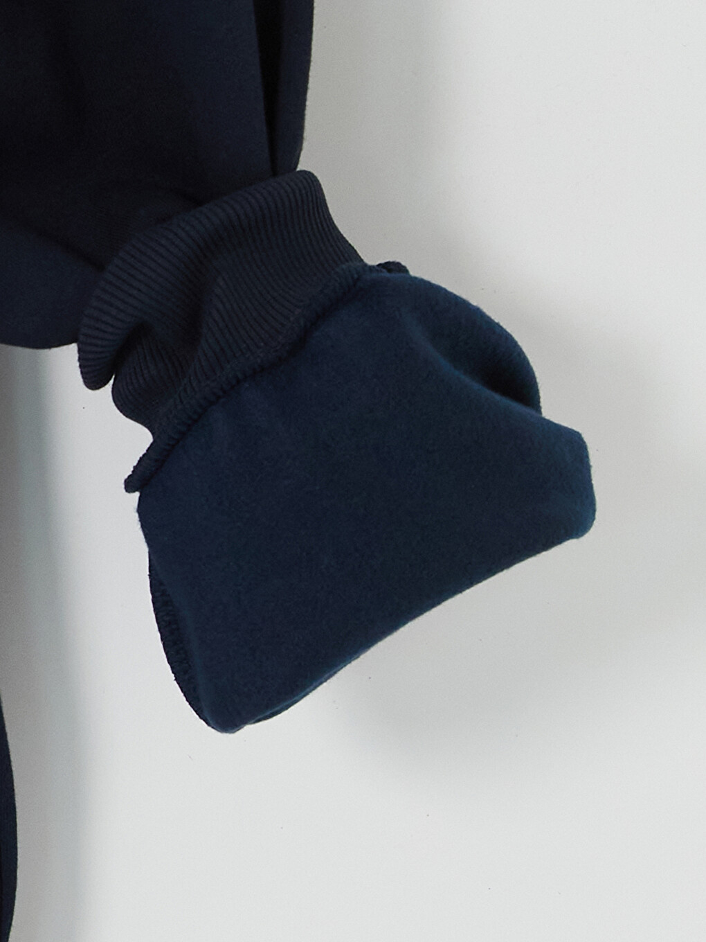 Lacivert Teddy Nakışlı Kadın Kalın Fermuarlı Sweatshirt-2