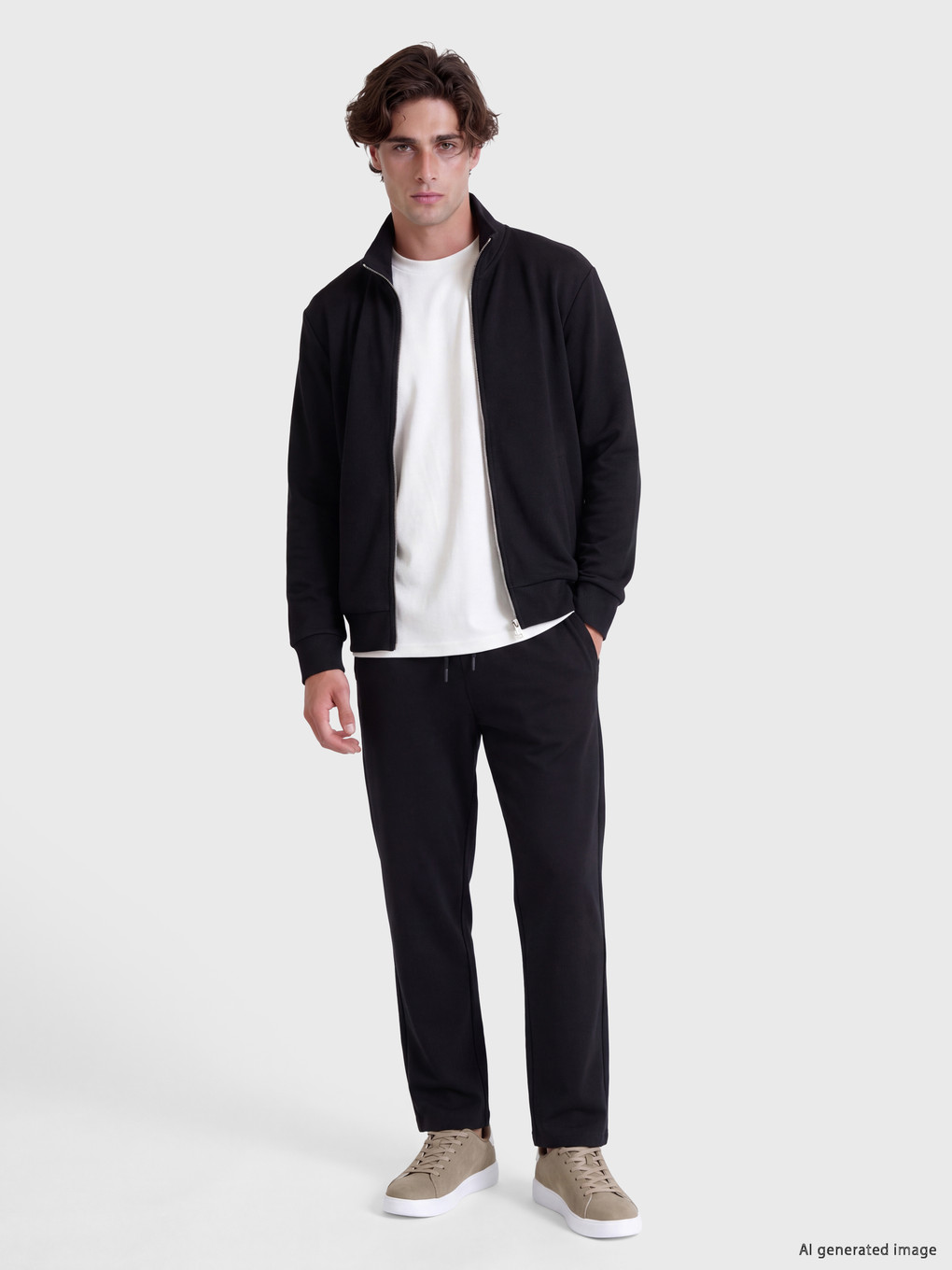Mock Neck Men's Zip-up Sweatshirt-1