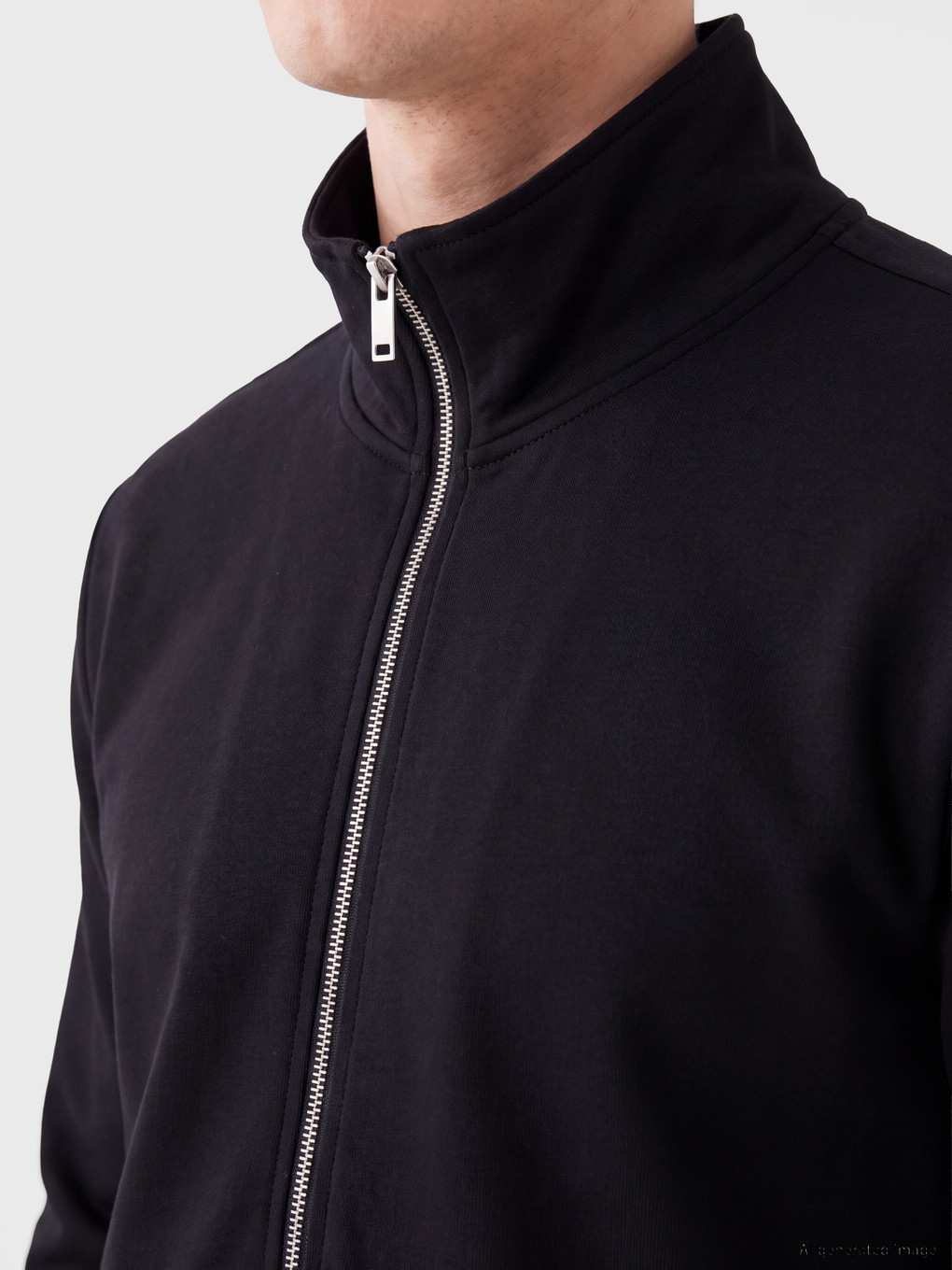 Mock Neck Men's Zip-up Sweatshirt-2