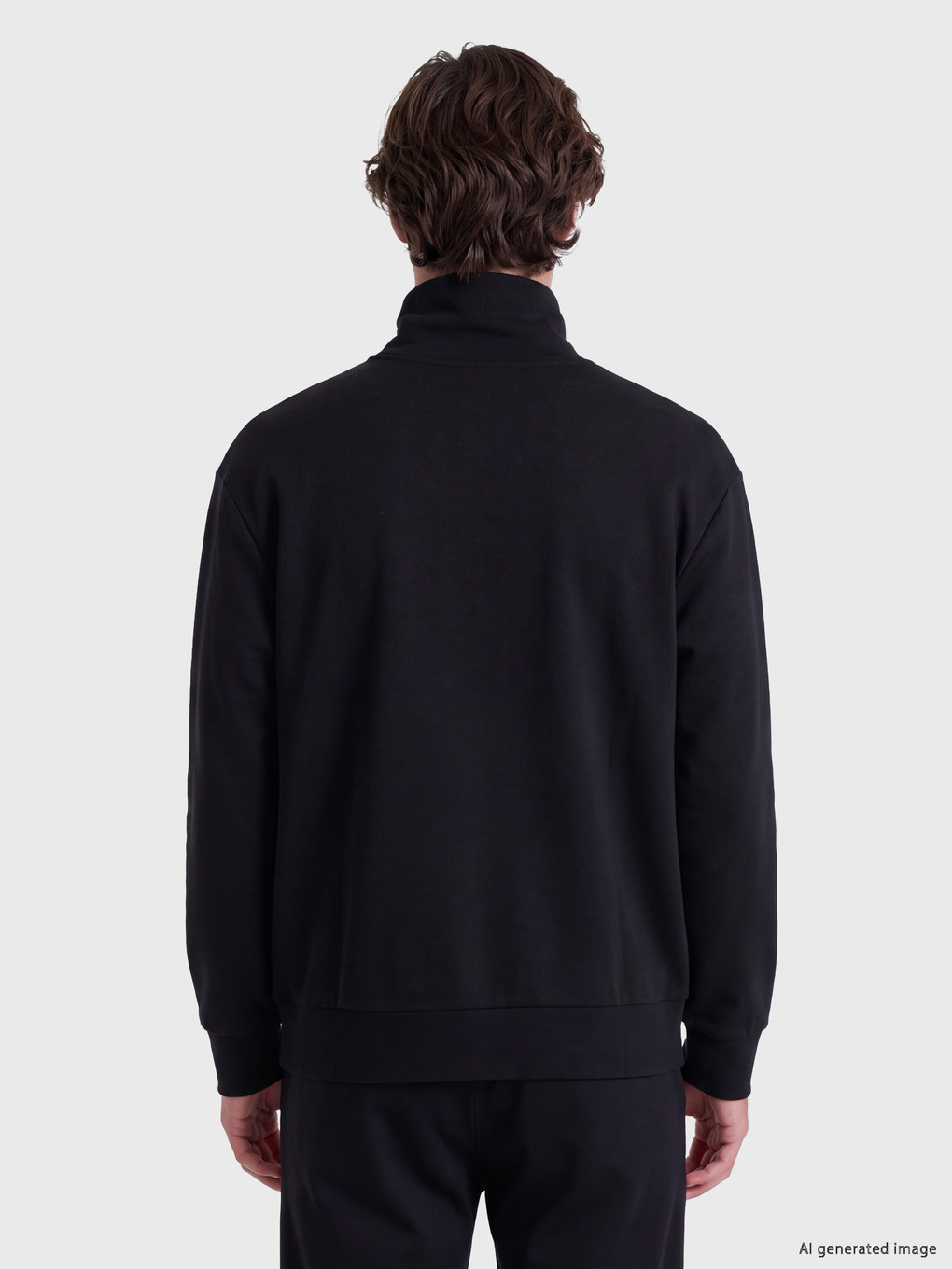 Mock Neck Men's Zip-up Sweatshirt-3