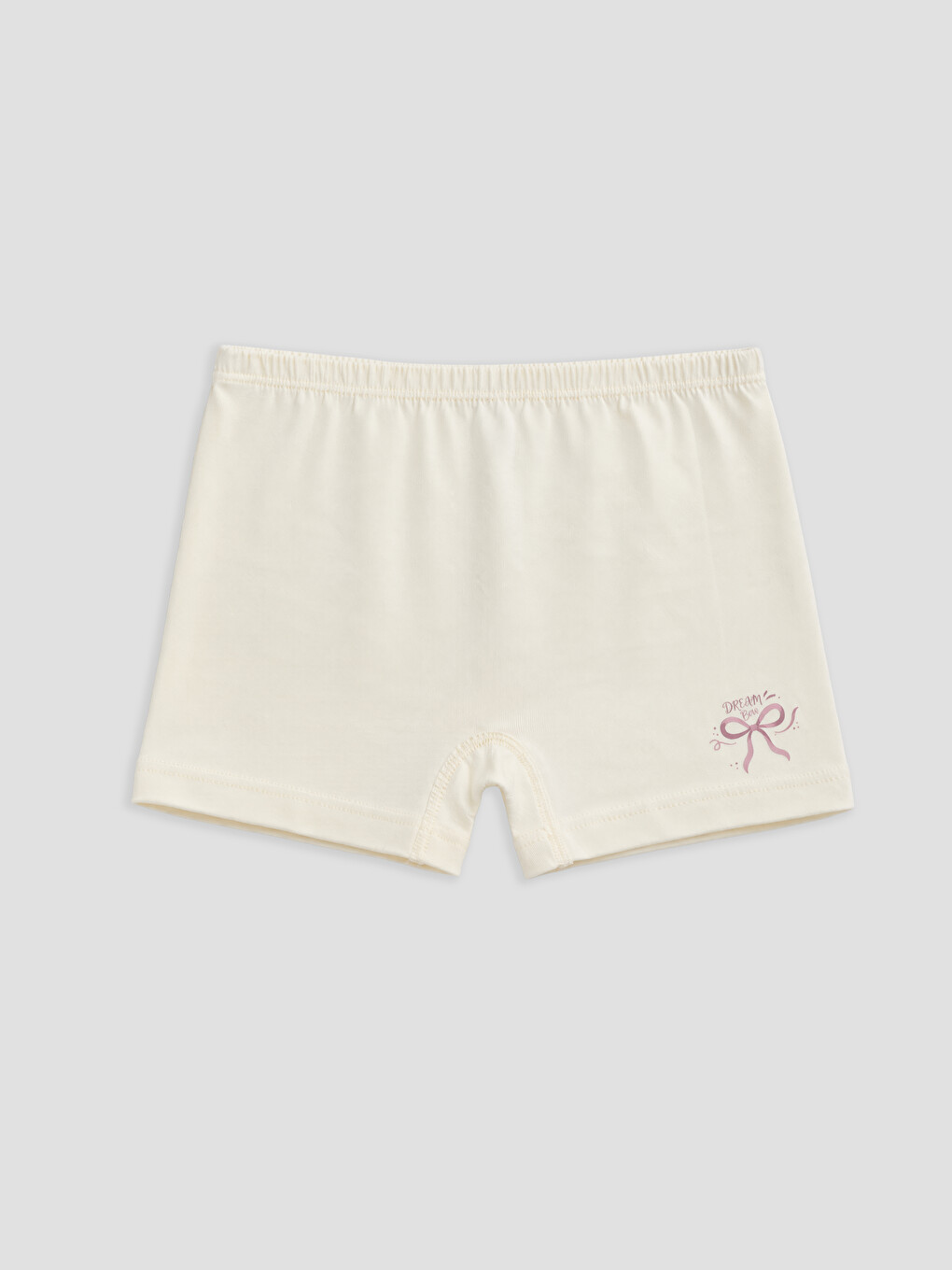 Ekru Fiyonk Baskılı Kız Çocuk Boxer 3'lü-1