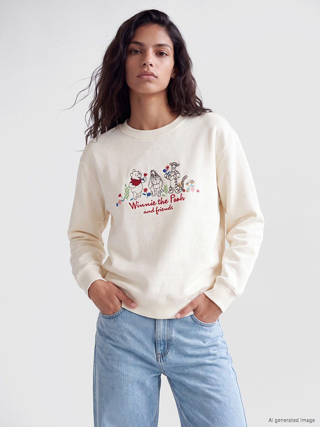 Woman Beige Sweatshirt