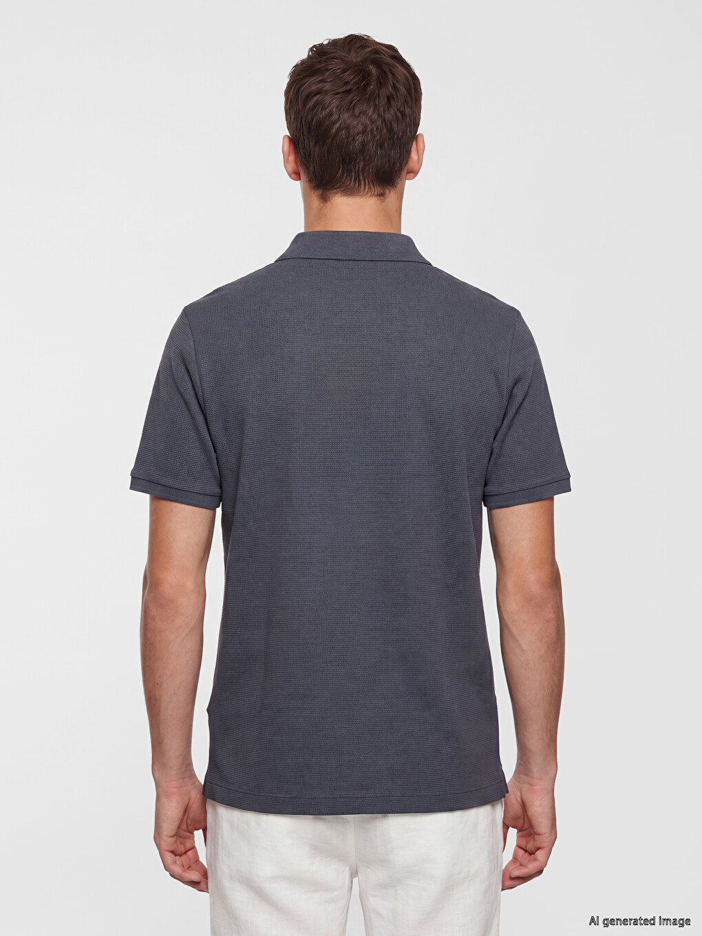 İndigo Polo Yaka Erkek Tişört-3