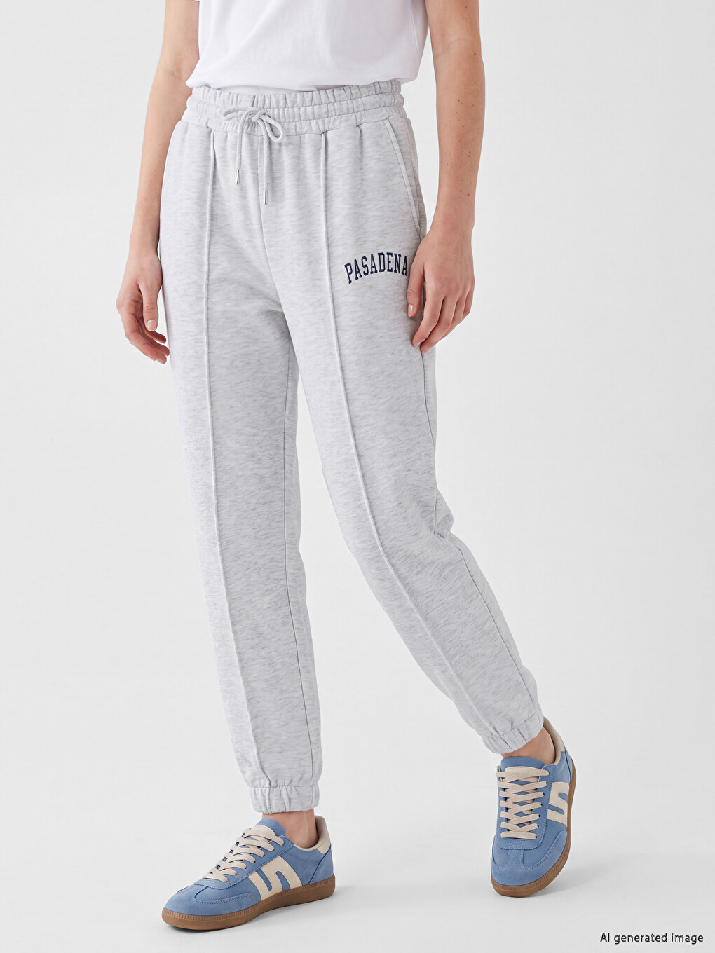 Femër Gri Pantallona Sportive Jogger-1