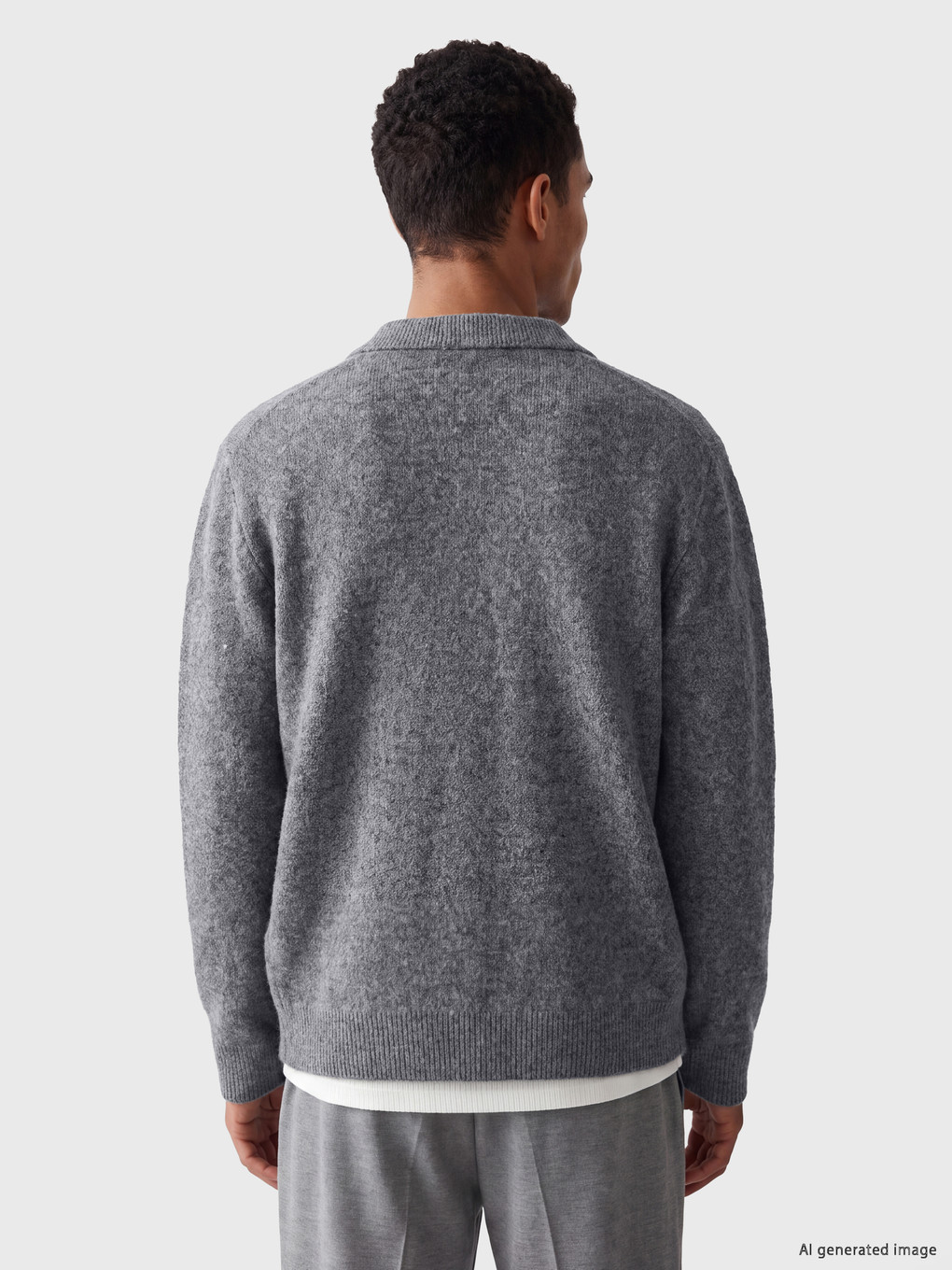 Regular Fit Polo Yaka Triko Hırka-2