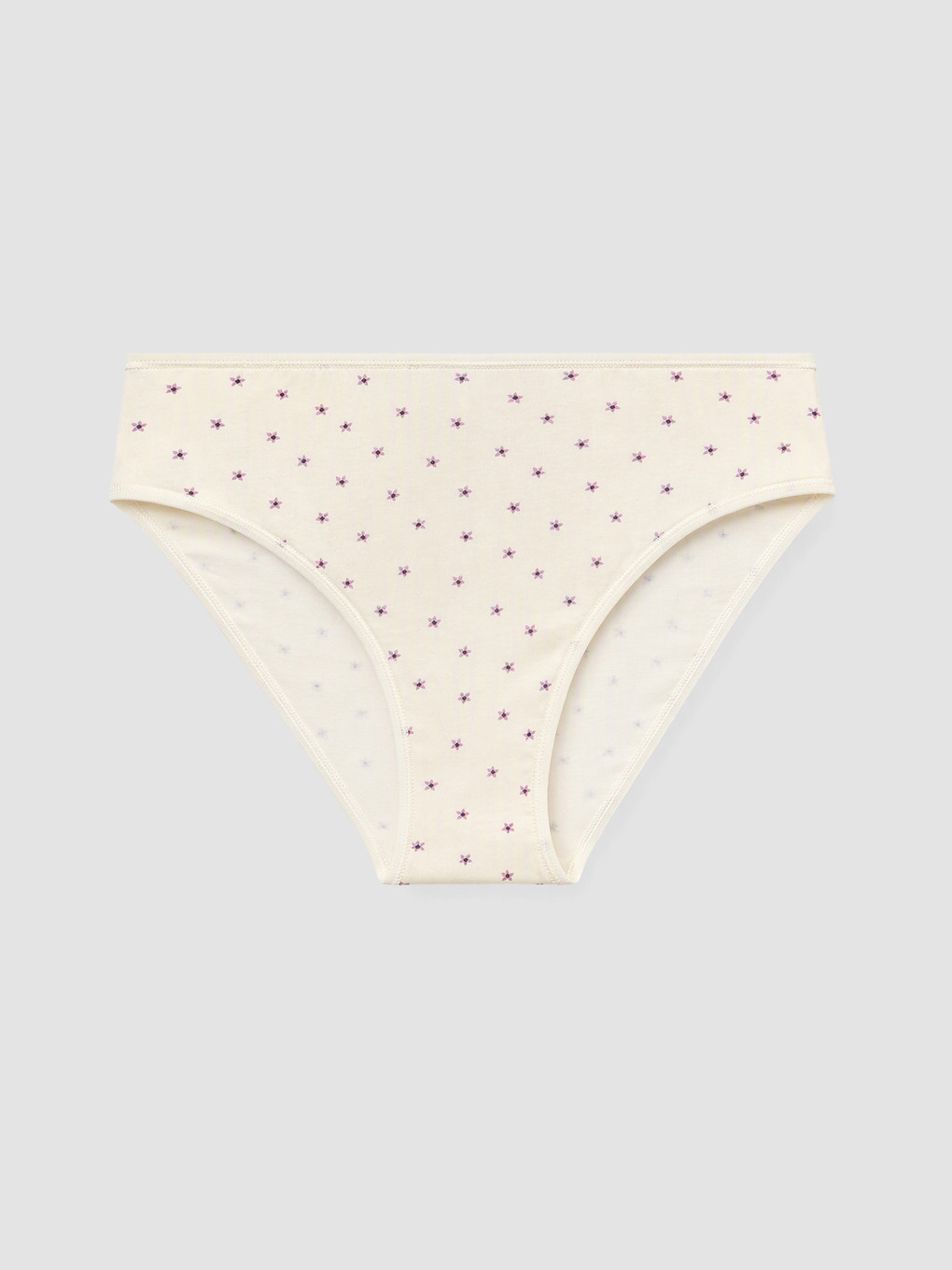 Ekru 3'lü Baskılı Bikini Külot-1