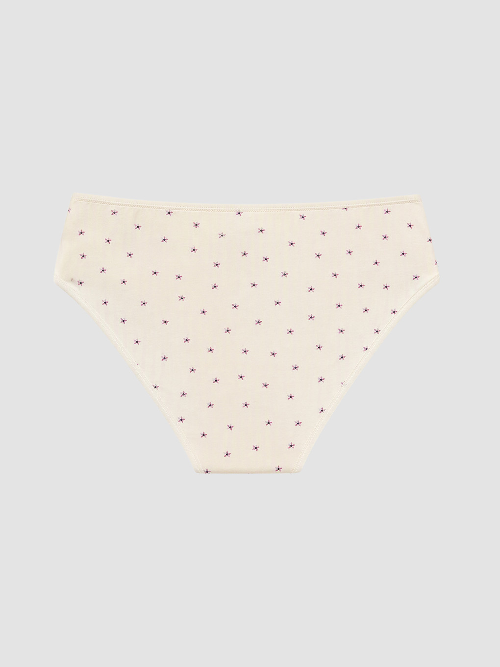 Ekru 3'lü Baskılı Bikini Külot-4