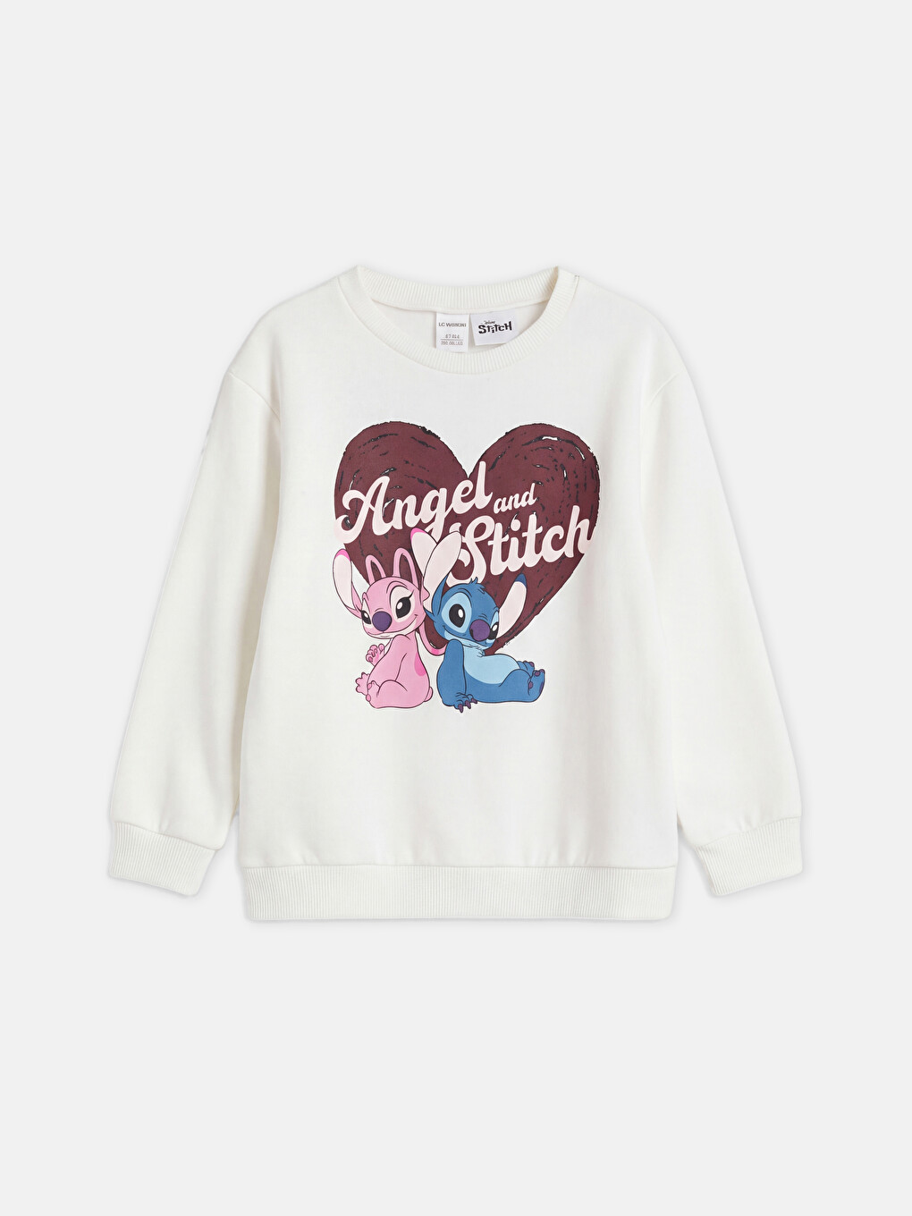 Bordo Lilo & Stitch Baskılı Kız Çocuk Takım-1