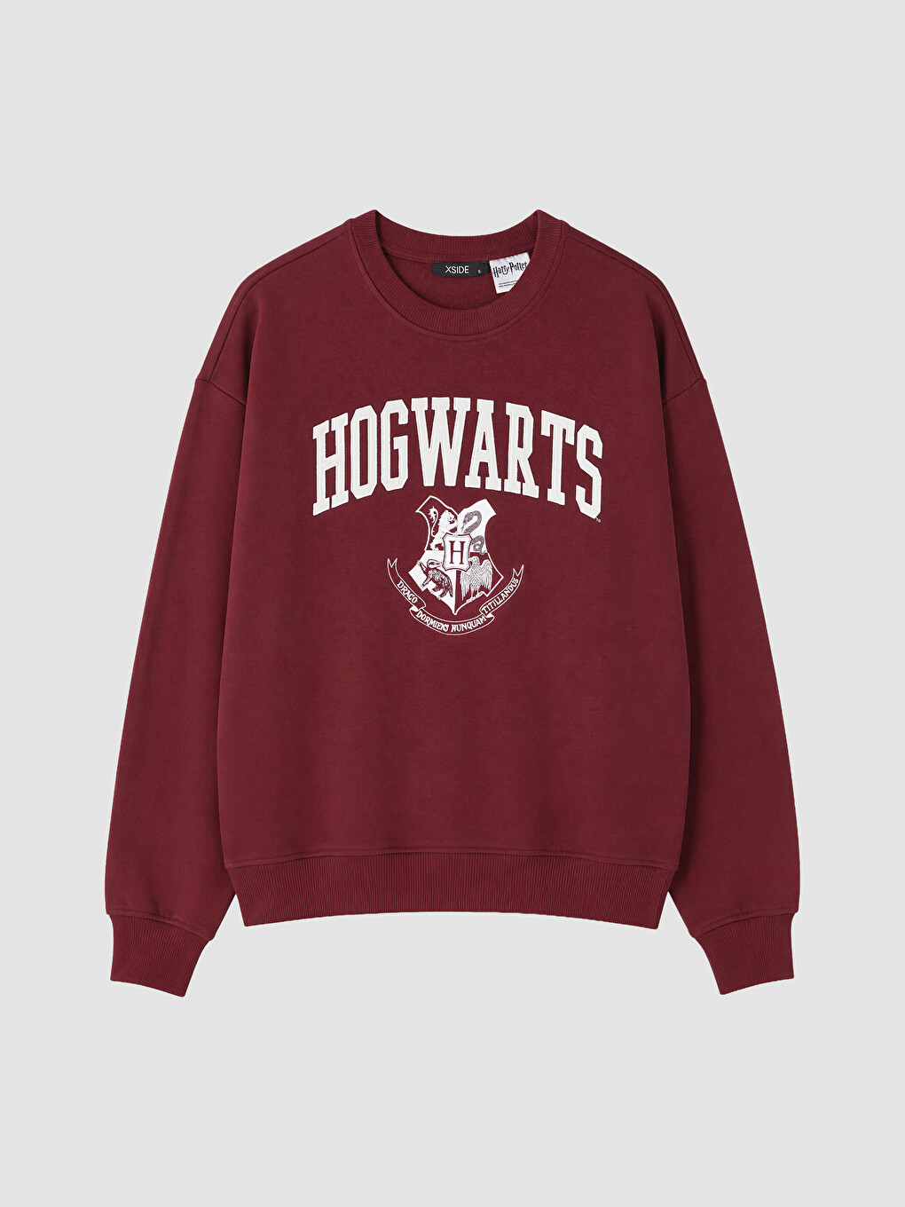 Bordo Harry Potter Baskılı Oversize Kadın Sweatshirt-4
