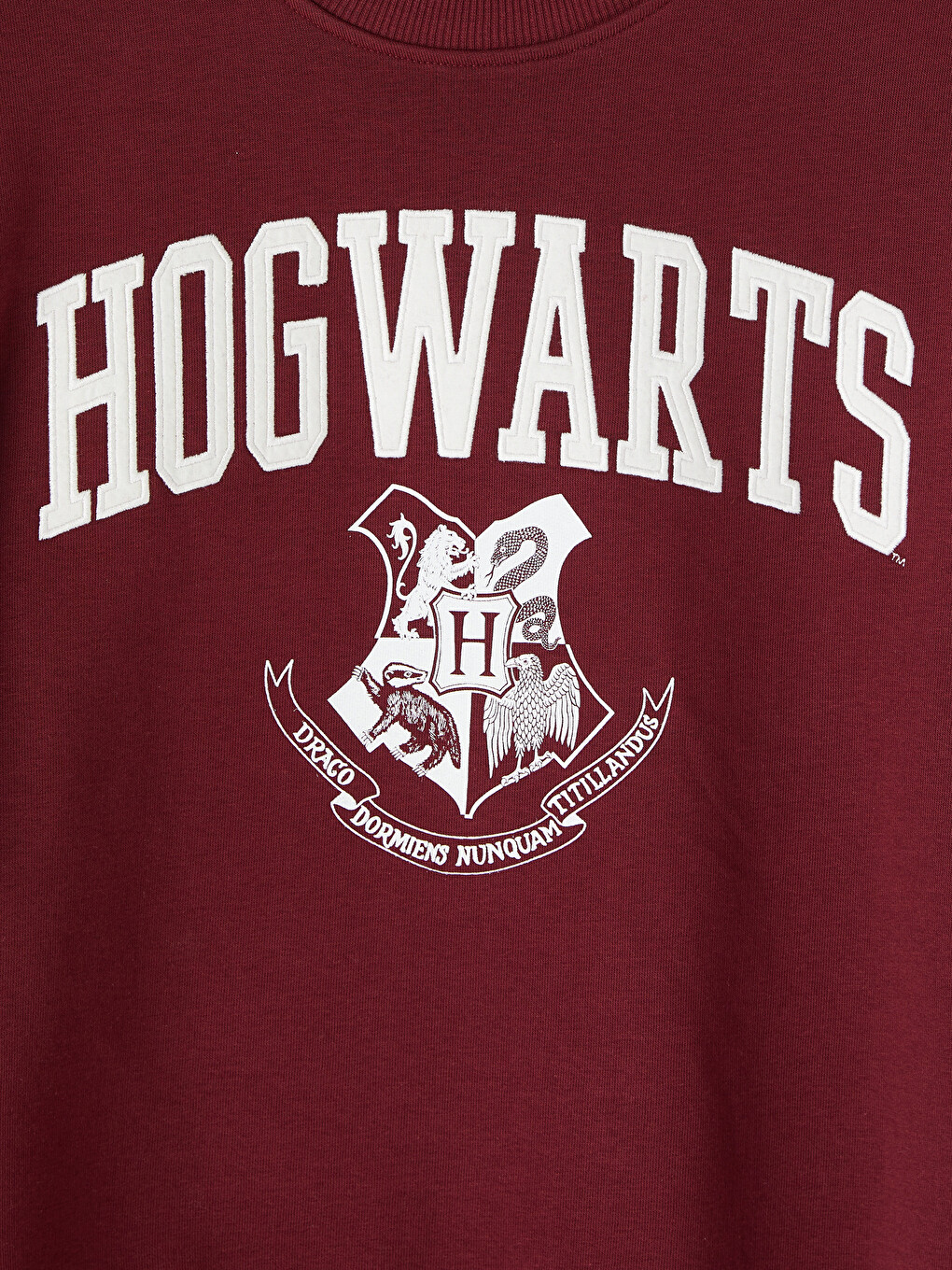 Bordo Harry Potter Baskılı Oversize Kadın Sweatshirt-5