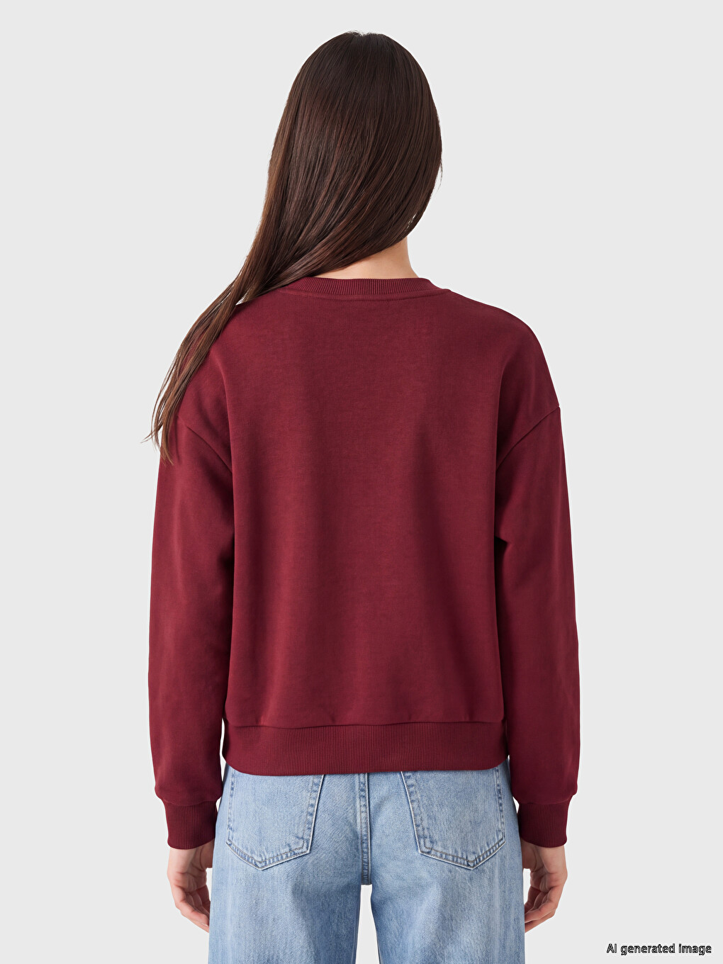 Bordo Harry Potter Baskılı Oversize Kadın Sweatshirt-3