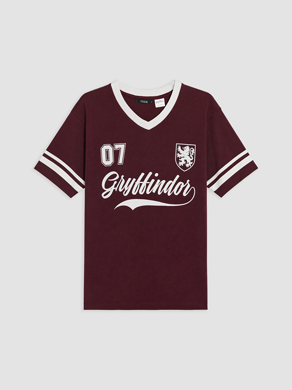 Bordo Harry Potter Baskılı Oversize Kadın Tişört