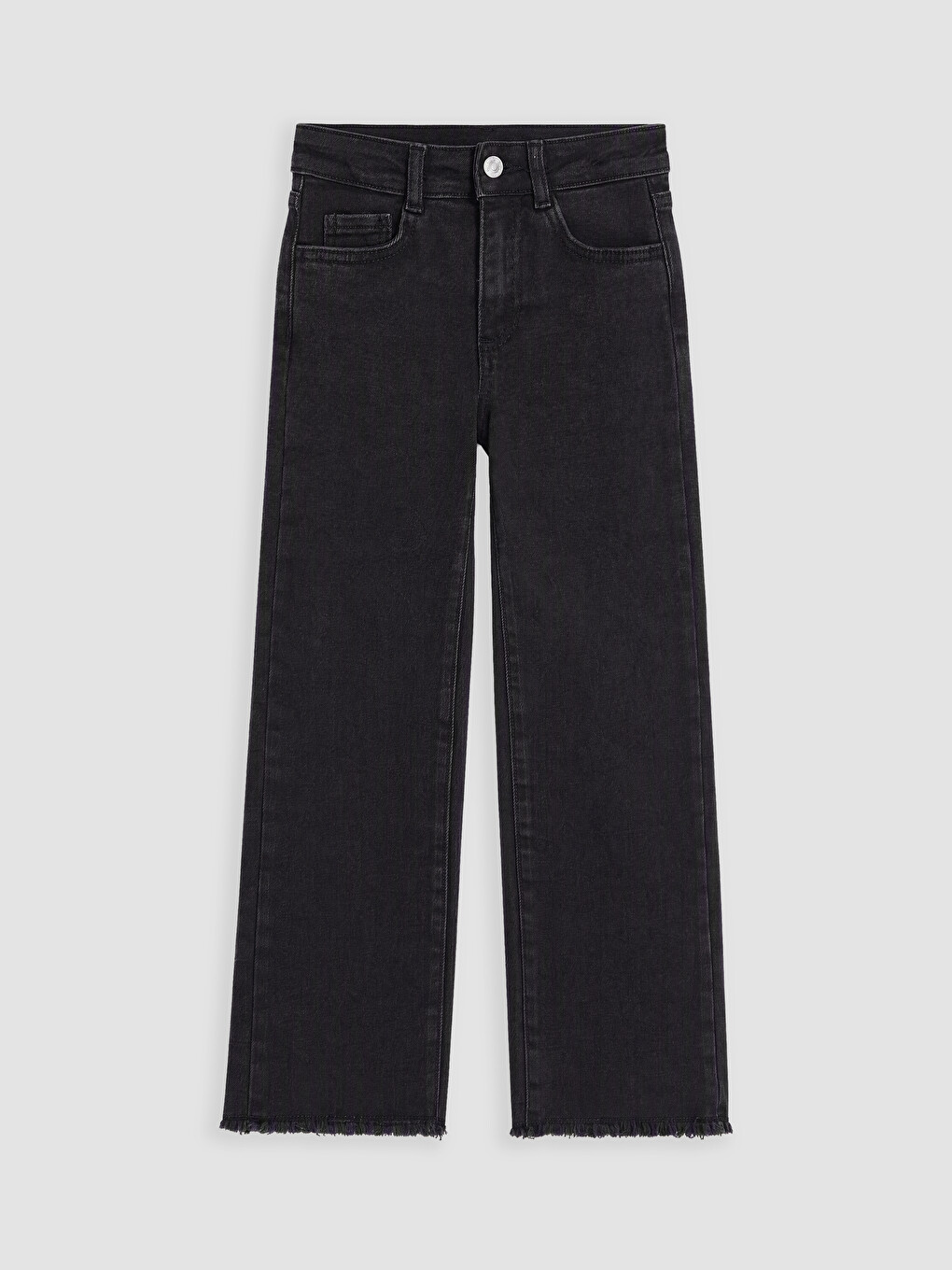 Siyah Wideleg Kız Çocuk Jean Pantolon
