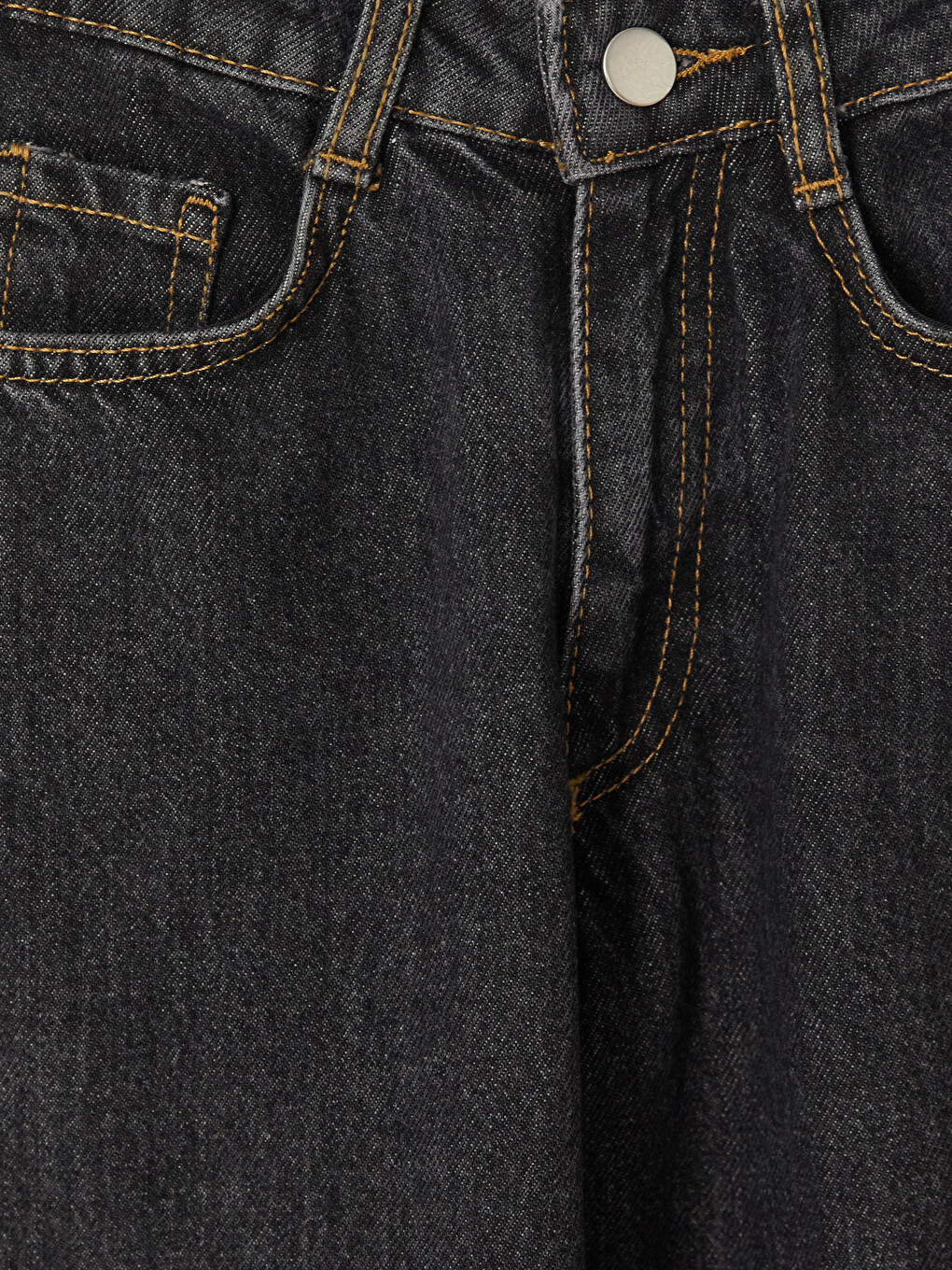 Gri Barrel Fit Kız Çocuk Jean Pantolon-1
