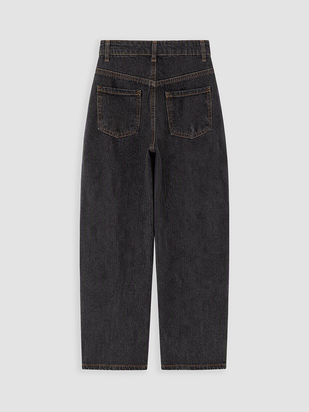 Gri Barrel Fit Kız Çocuk Jean Pantolon-2
