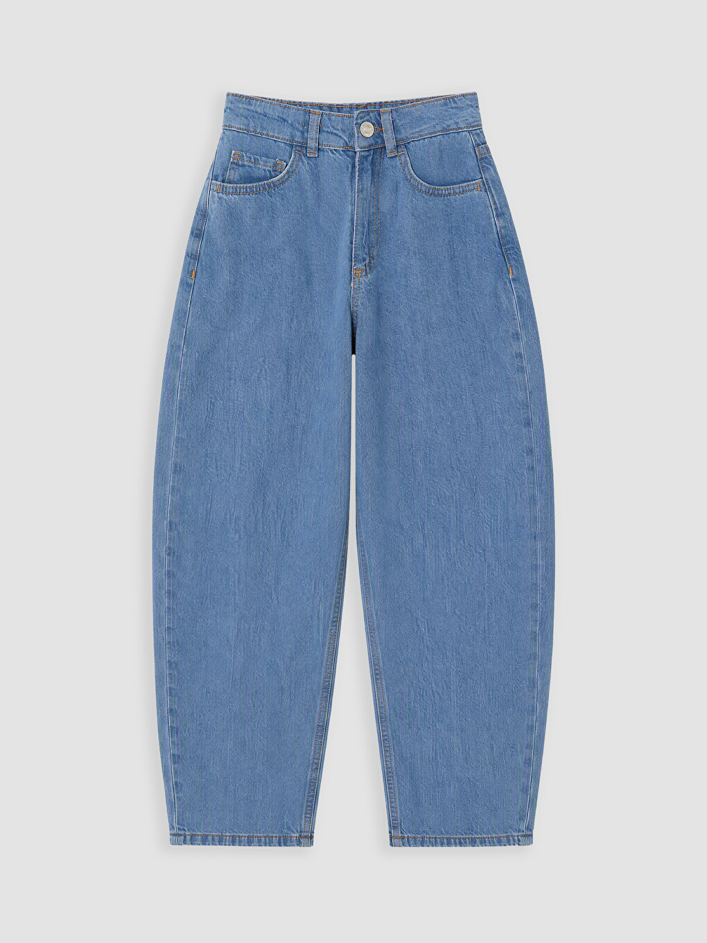 İndigo Barrel Fit Kız Çocuk Jean Pantolon