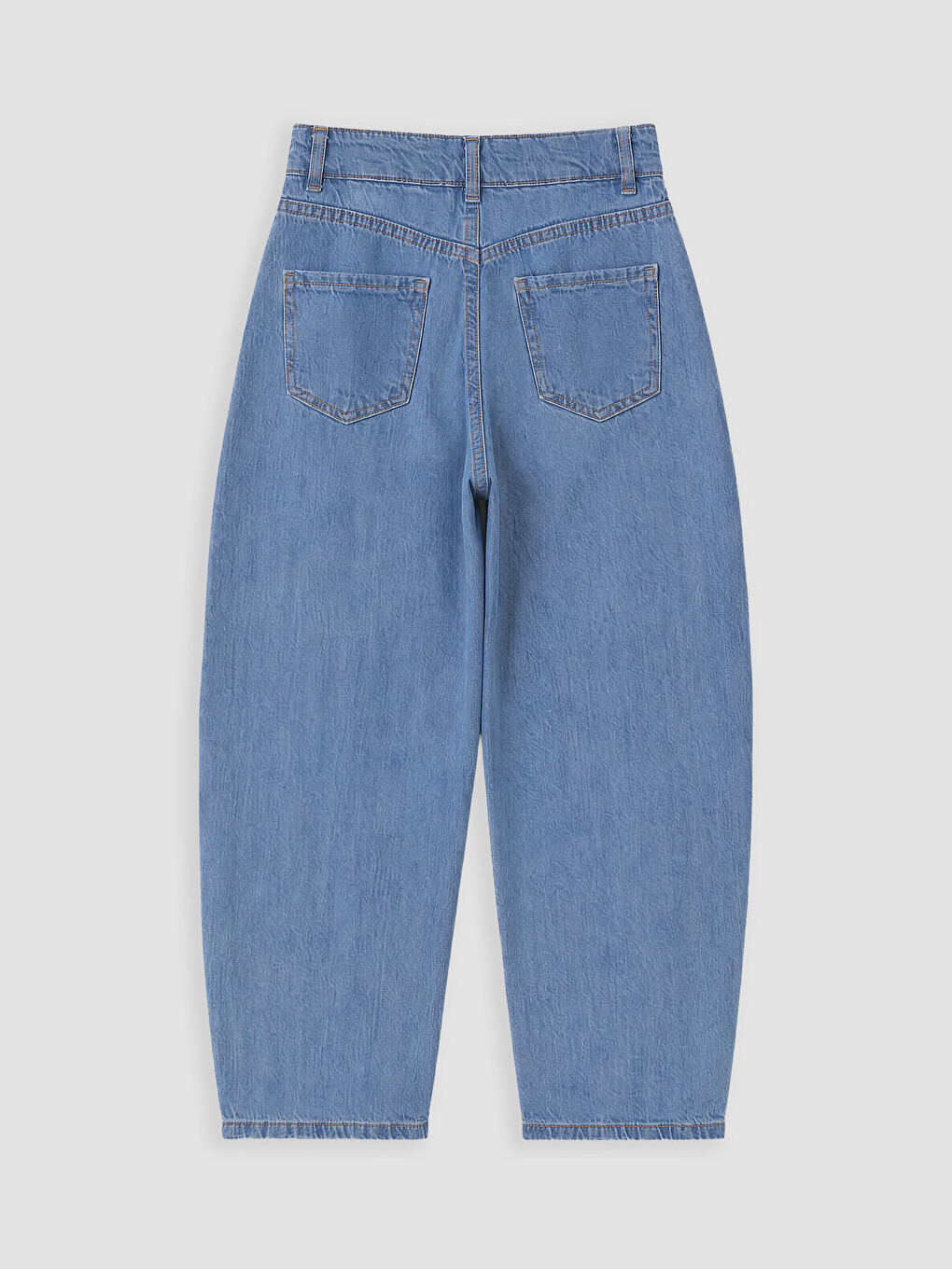 İndigo Barrel Fit Kız Çocuk Jean Pantolon-2