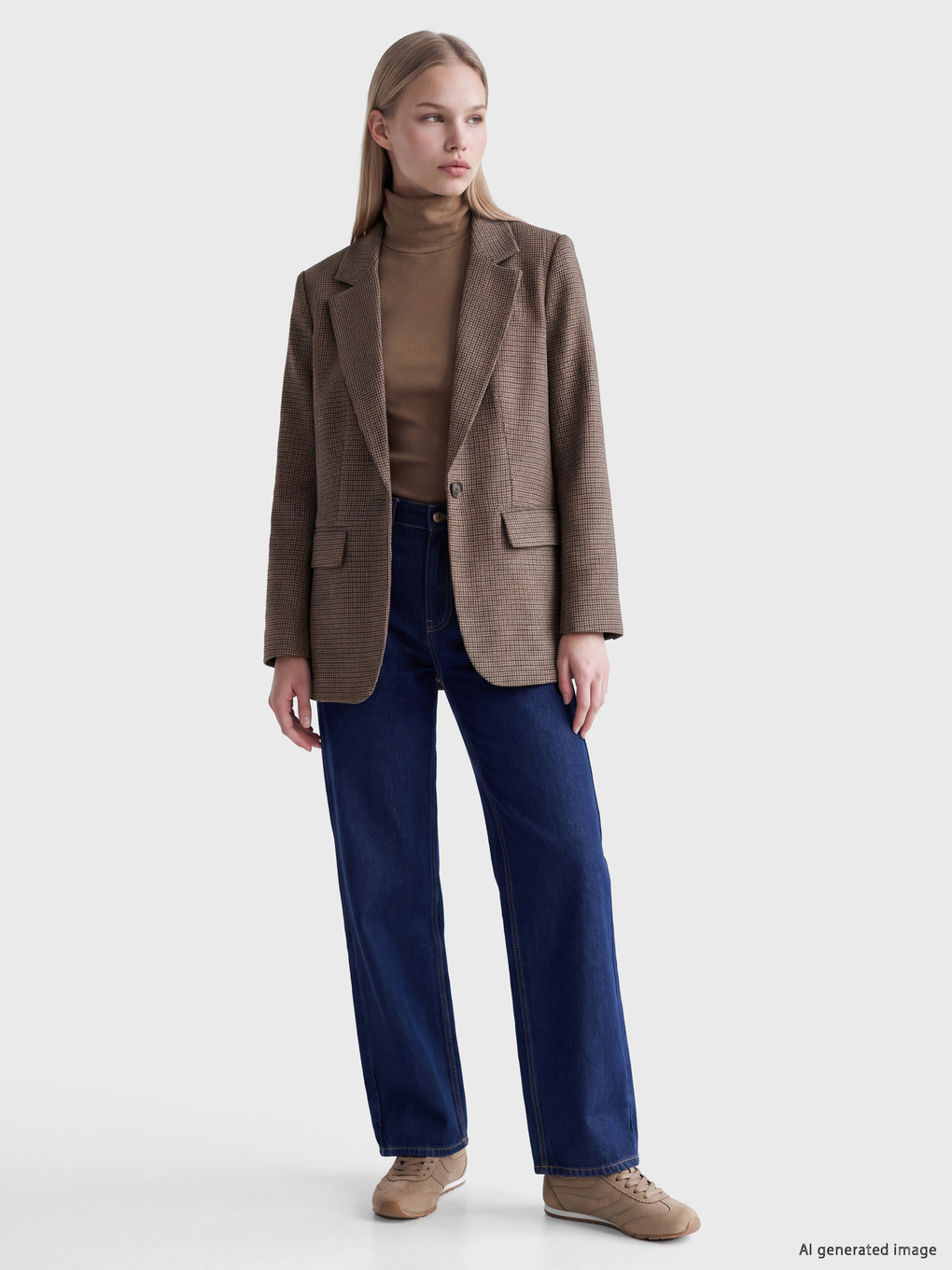 Woman Brown Blazer-1