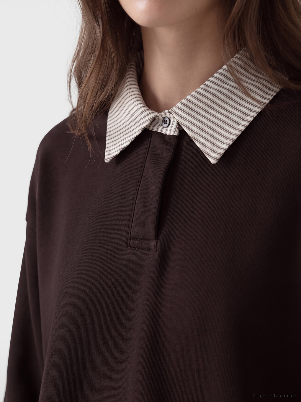 Collared Neck Women's Sweatshirt Tunic-2