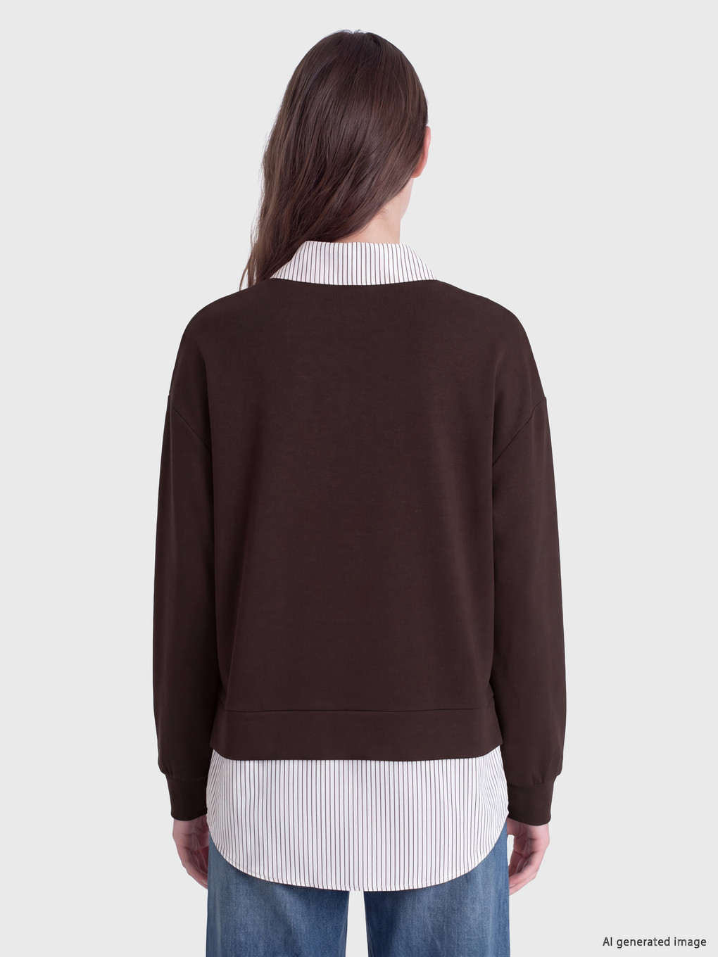 Collared Neck Women's Sweatshirt Tunic-3