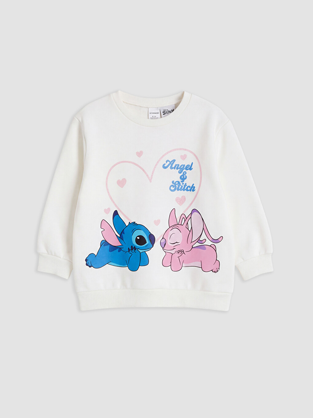 Gri Stitch Ve Angel Baskılı Kız Çocuk Takım-1