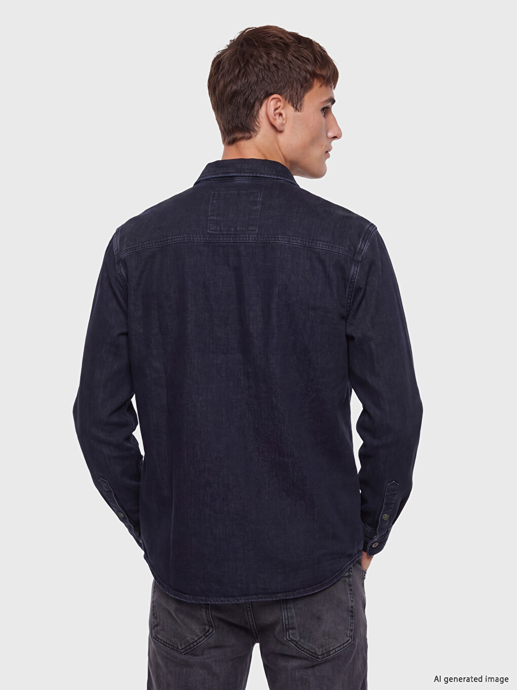 İndigo Regular Fit Erkek Jean Gömlek-3
