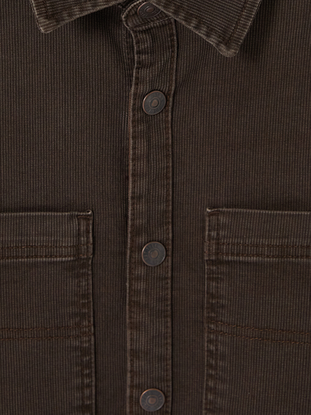Kahverengi Regular Fit Erkek Jean Gömlek-2