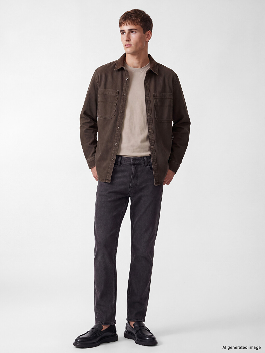 Regular Fit Men's Jean Shirt-1
