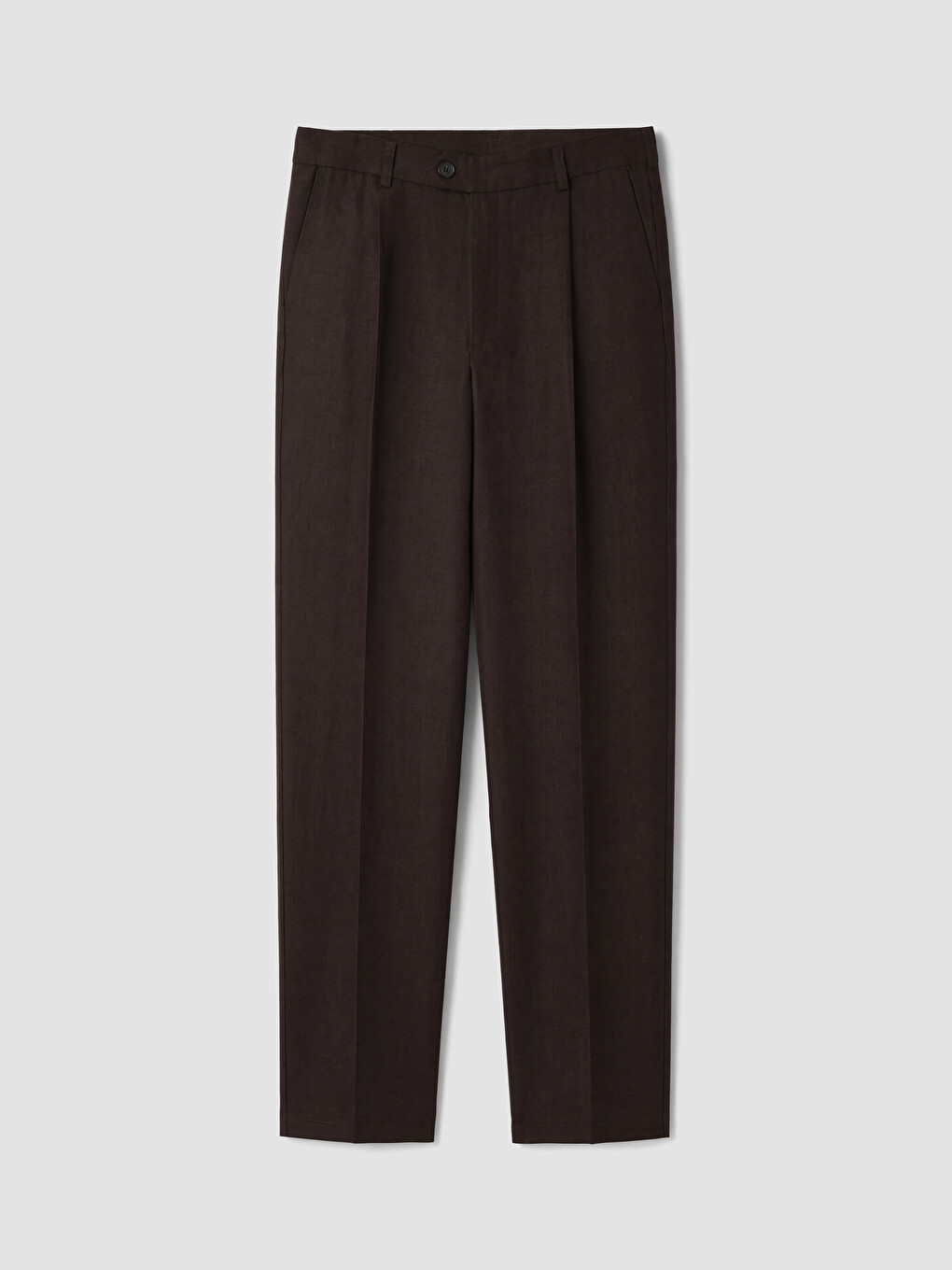Kahverengi Regular Fit %100 Keten Erkek Pantolon