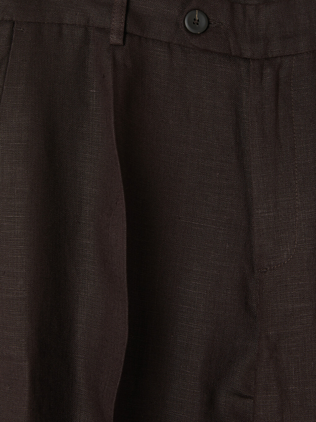 Kahverengi Regular Fit %100 Keten Erkek Pantolon-1