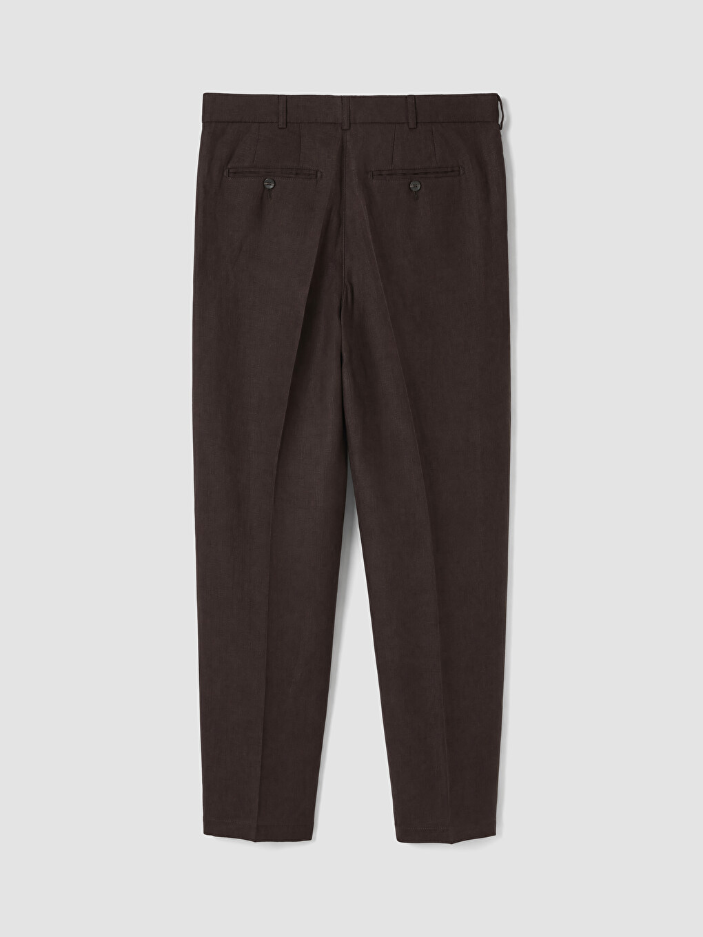 Kahverengi Regular Fit %100 Keten Erkek Pantolon-2