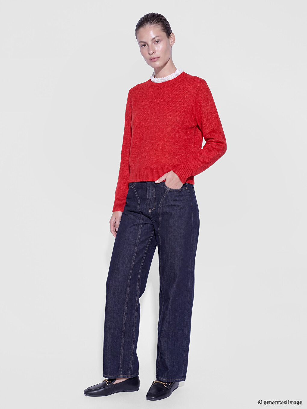 Wool Blended Women's Knitwear Sweater-1