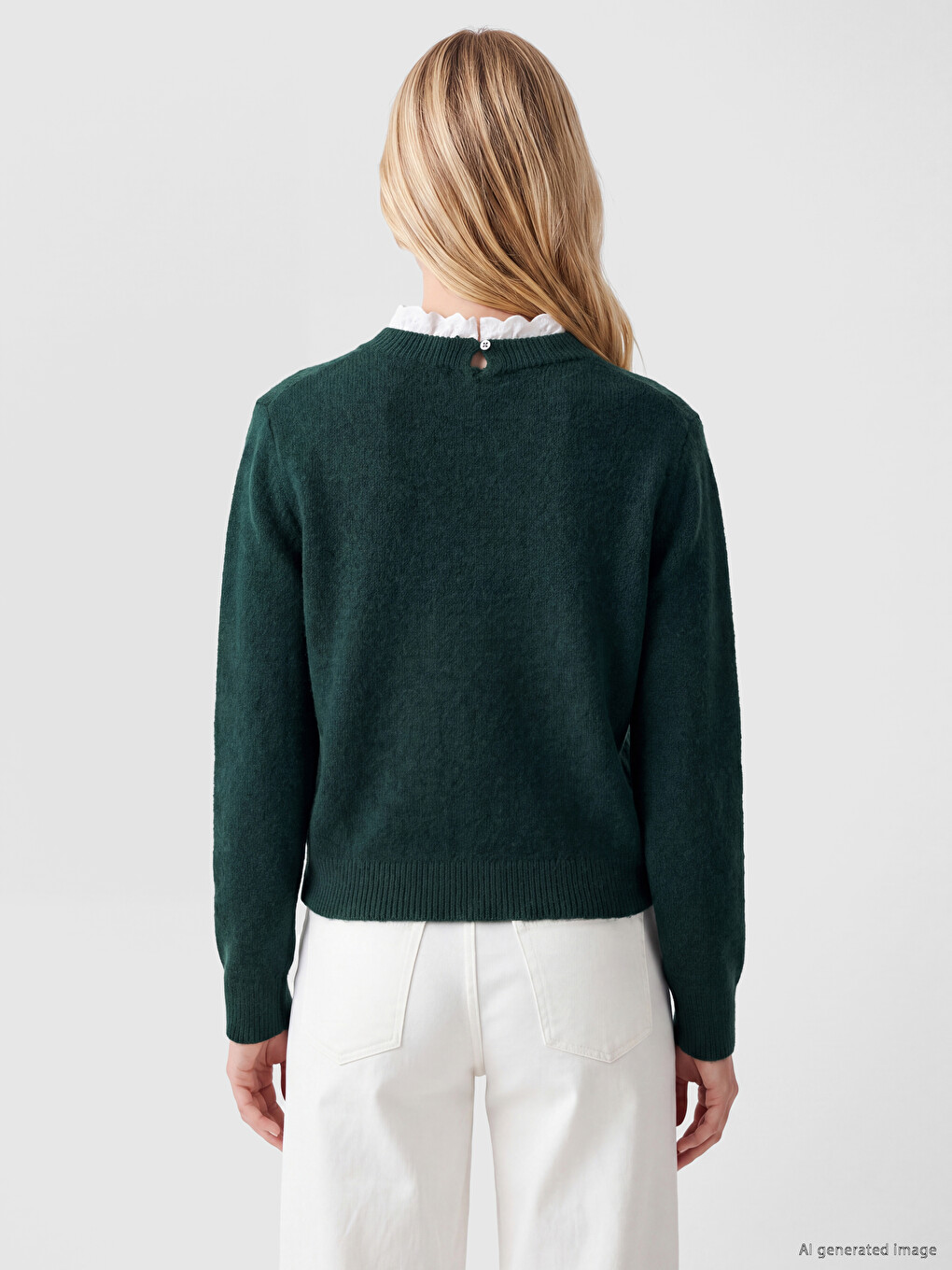 Ruffled Collar Women's Knitwear Sweater-3