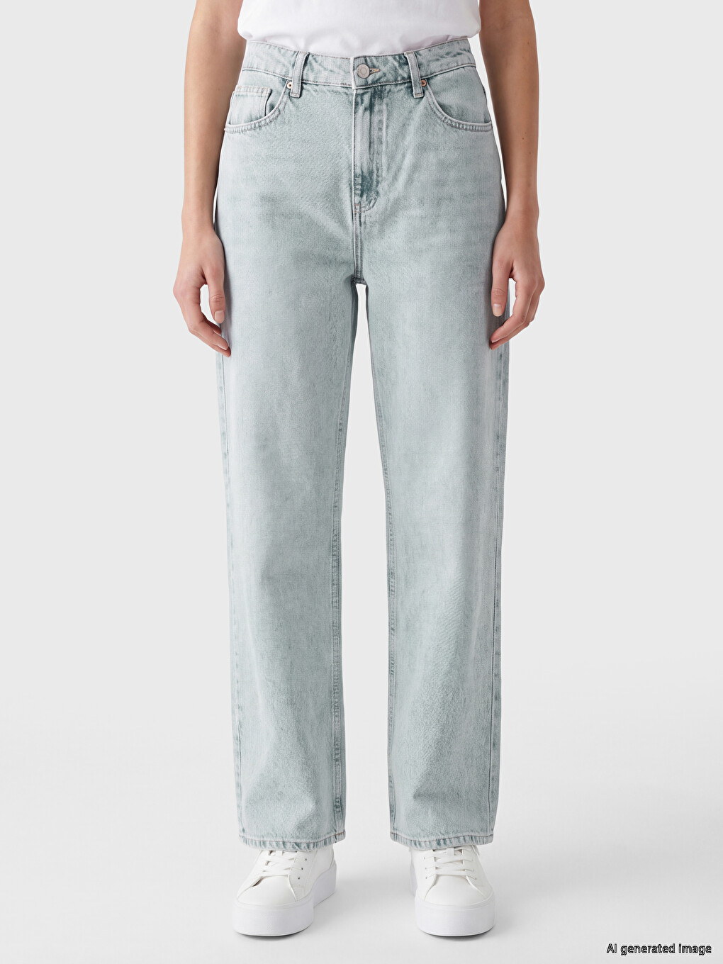 High Waisted Wideleg Women's Jeans-2