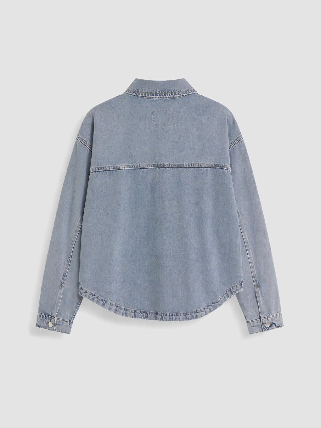 Mavi Oversize Kadın Jean Gömlek Ceket-2