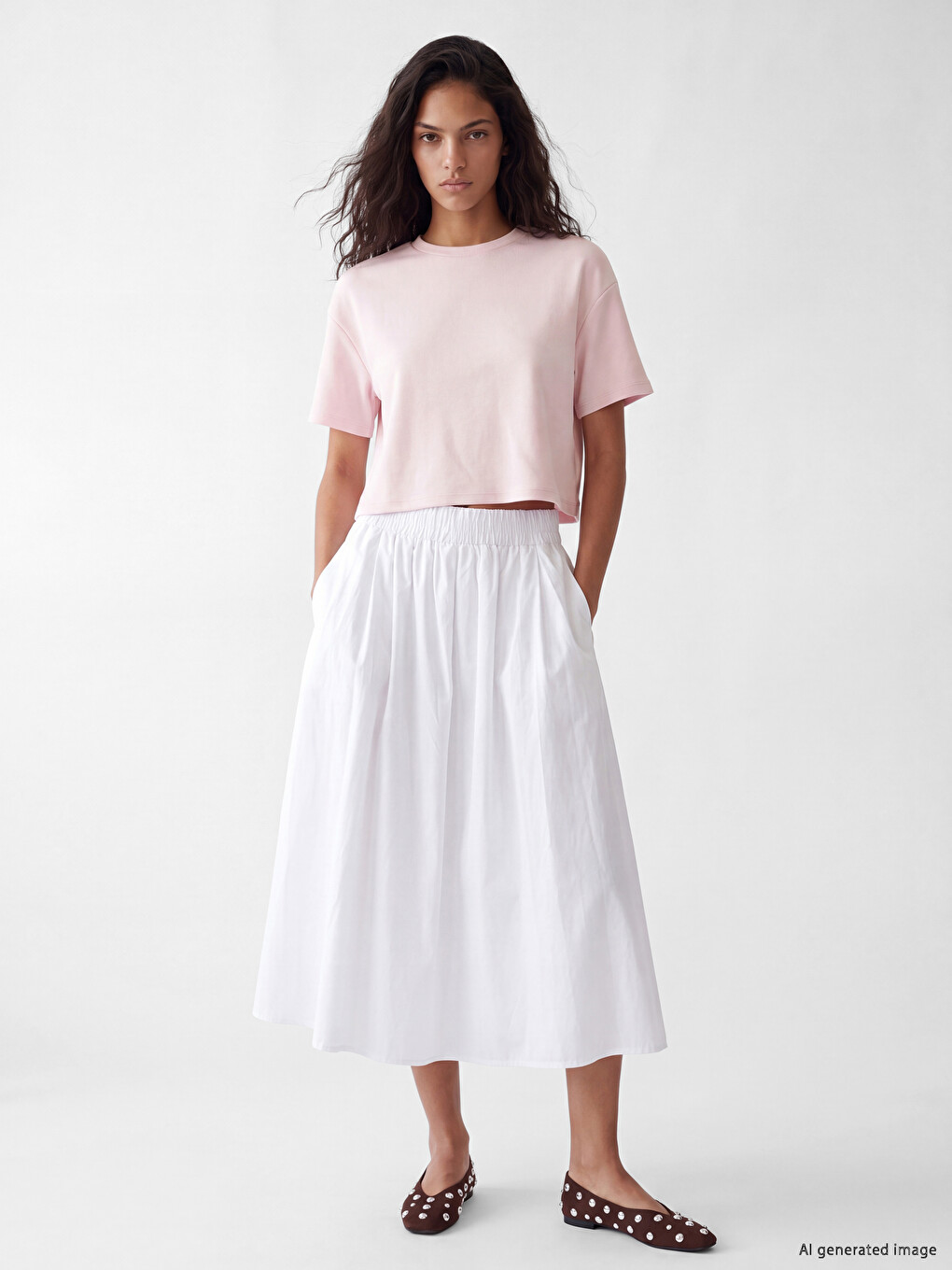 Pembe Soft Touch Oversize Kadın Tişört-1