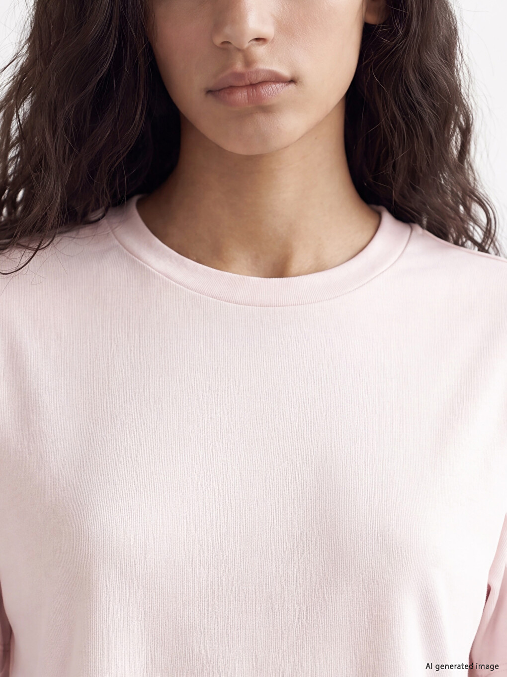 Pembe Soft Touch Oversize Kadın Tişört-2