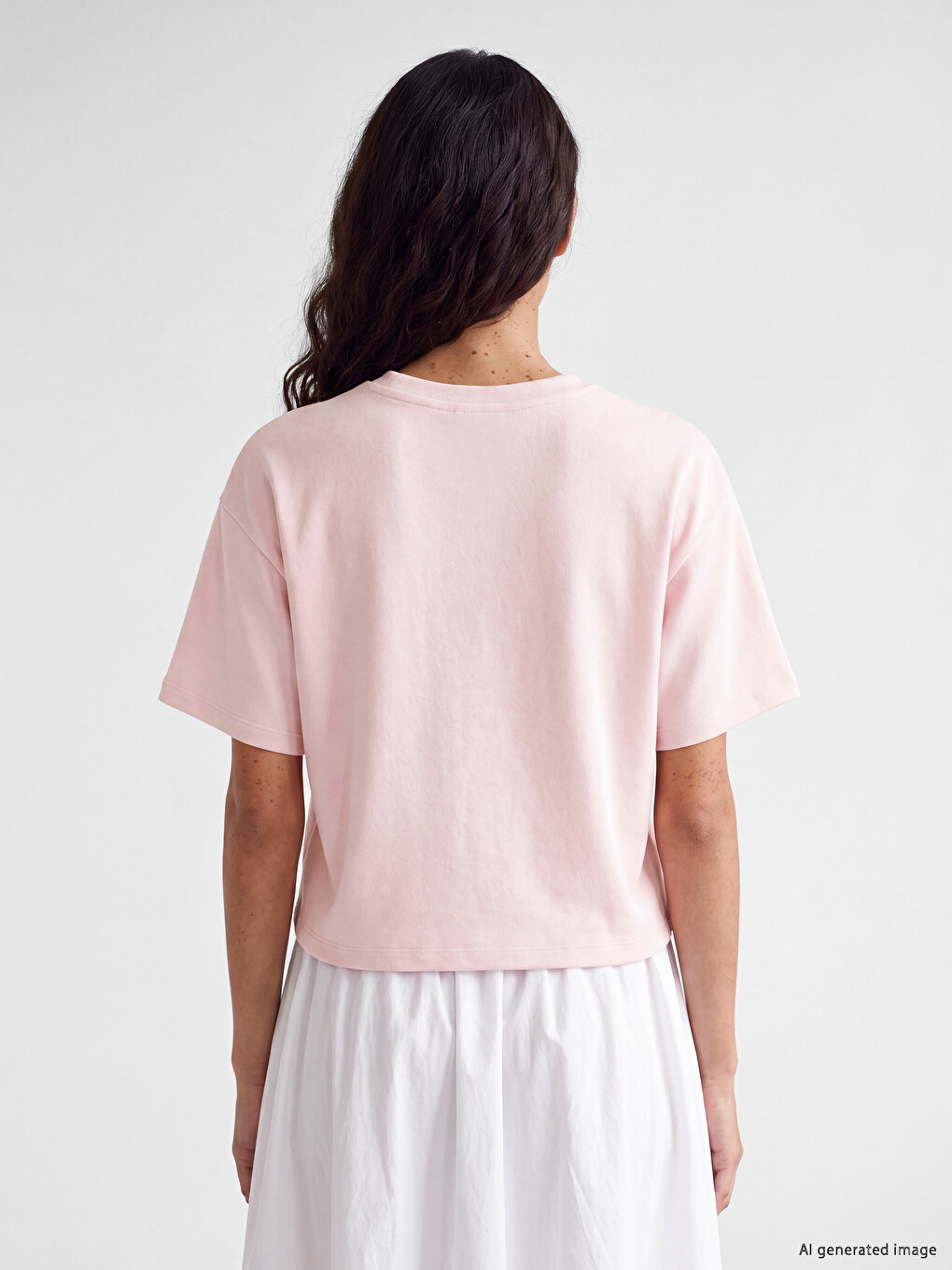 Pembe Soft Touch Oversize Kadın Tişört-3
