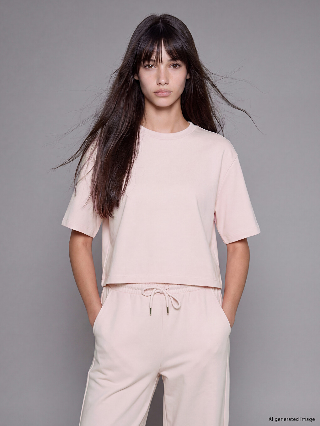 Pembe Soft Touch Oversize Kadın Tişört
