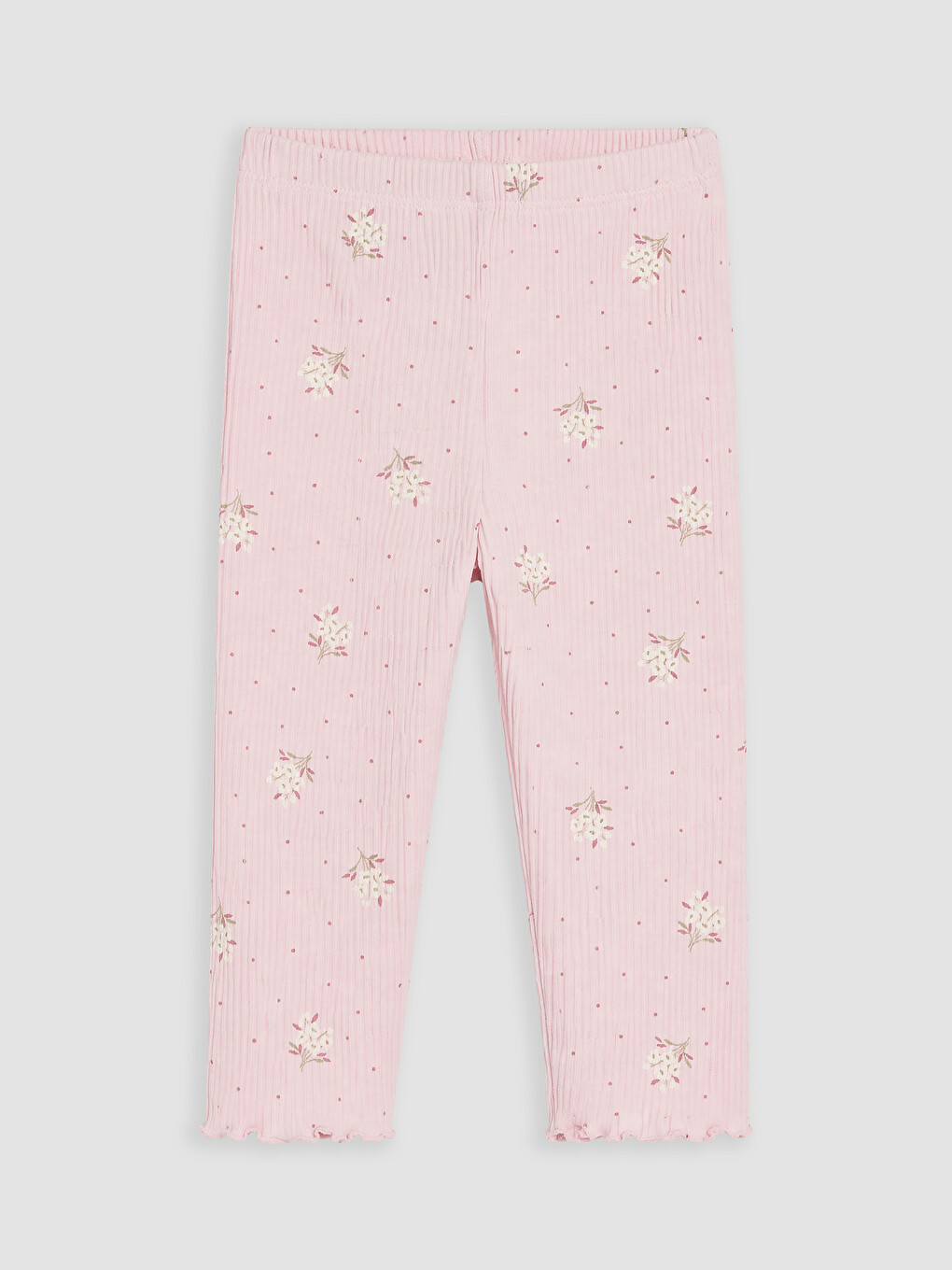Pembe Bebe Yaka Çiçekli Kız Bebek Takım-4