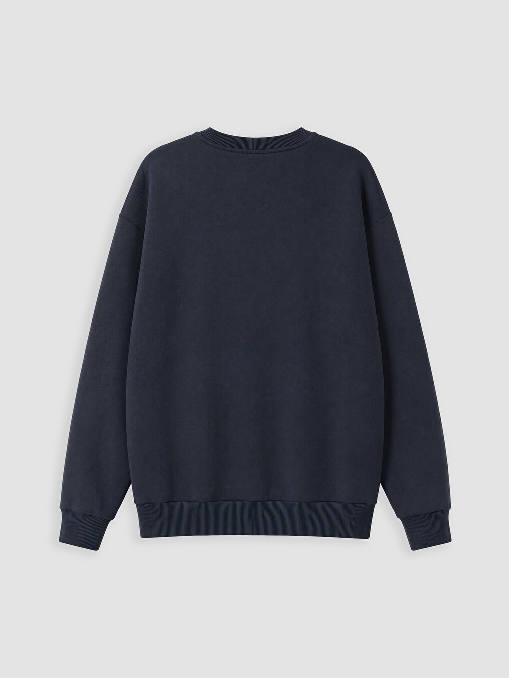 Lacivert Boston Nakışlı Oversize Kadın Sweatshirt-2
