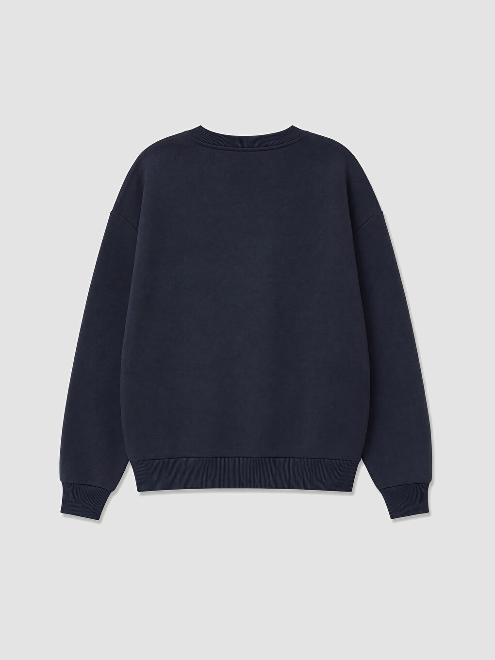 Lacivert Nakışlı Oversize Kadın Sweatshirt-1