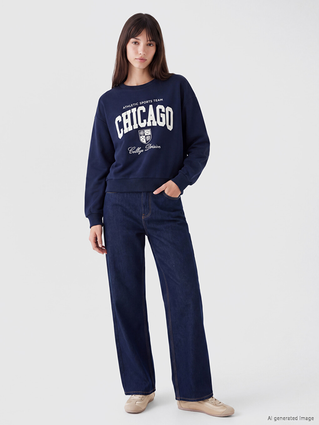 Embroidered Oversize Women's Sweatshirt-1